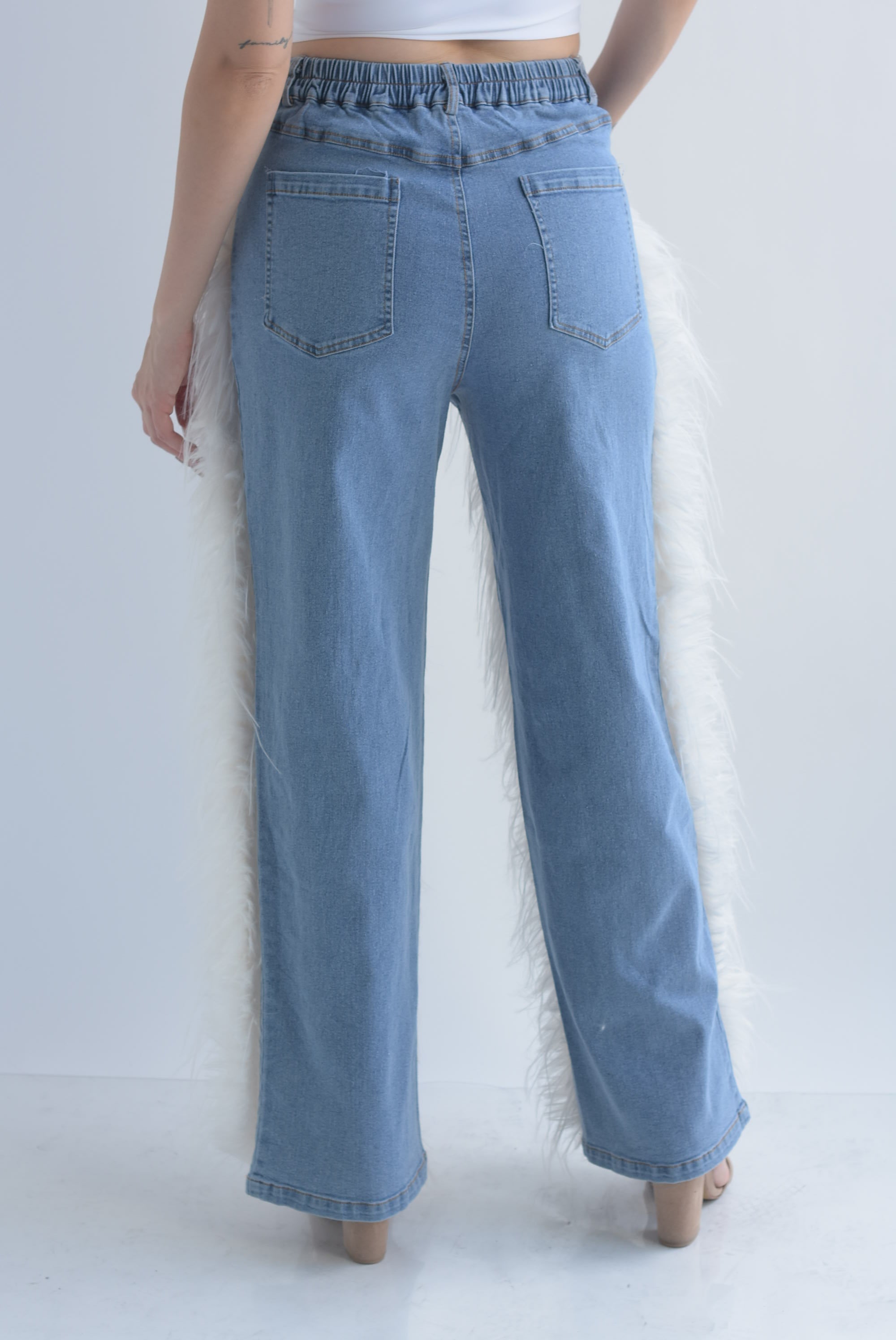 Jeans fur pelo largo