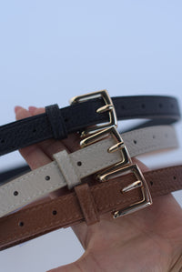 Fashion Styled Set Cinturones estrechos Negro Café Ivory