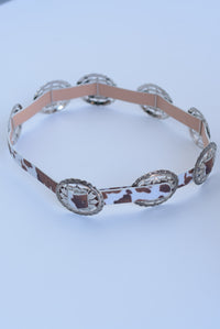 Fashion Styled Cinturón cruces en pétalos Cow