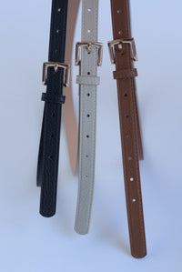 Fashion Styled Set Cinturones estrechos Negro Café Ivory