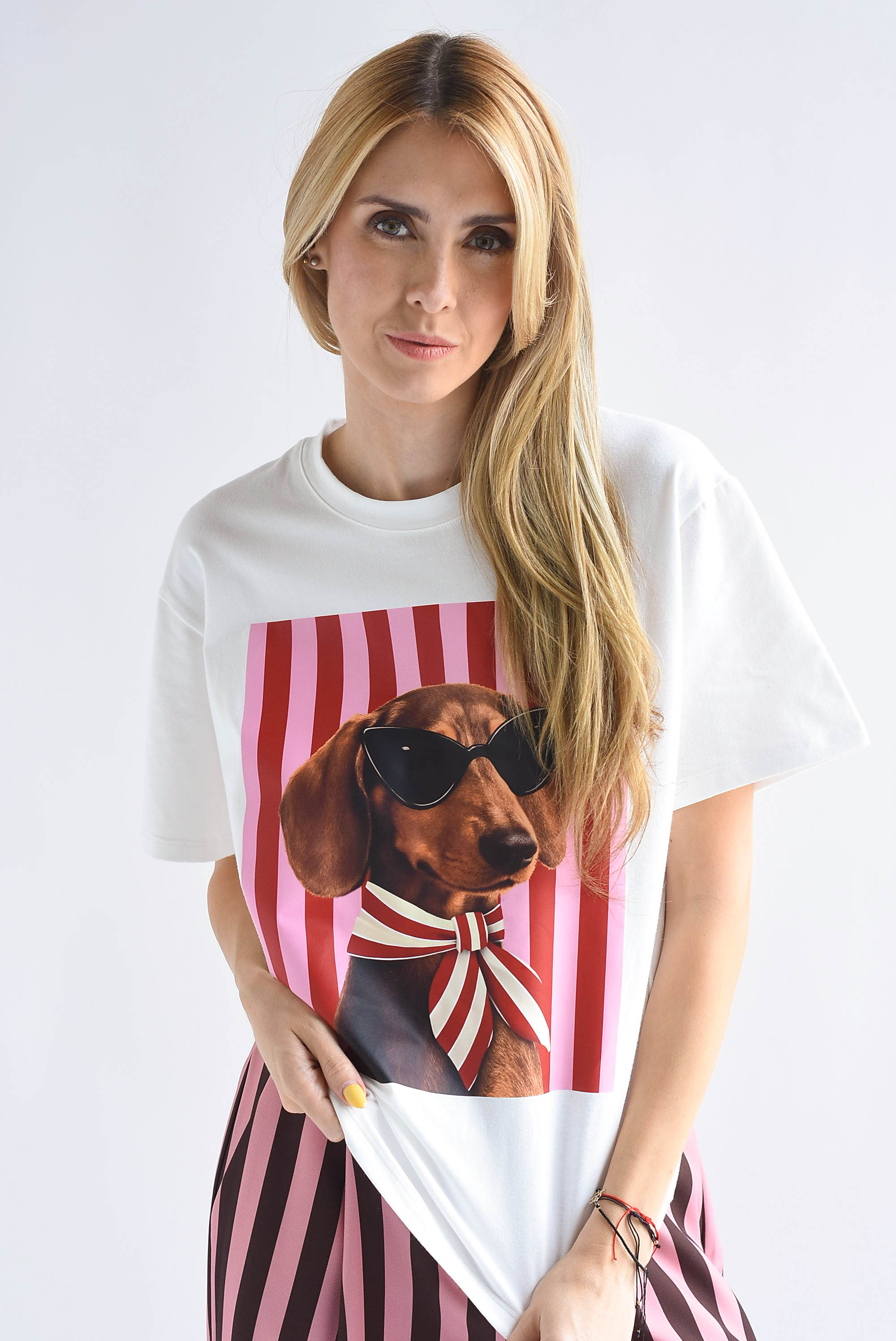 T-Shirt perro gafas rayas