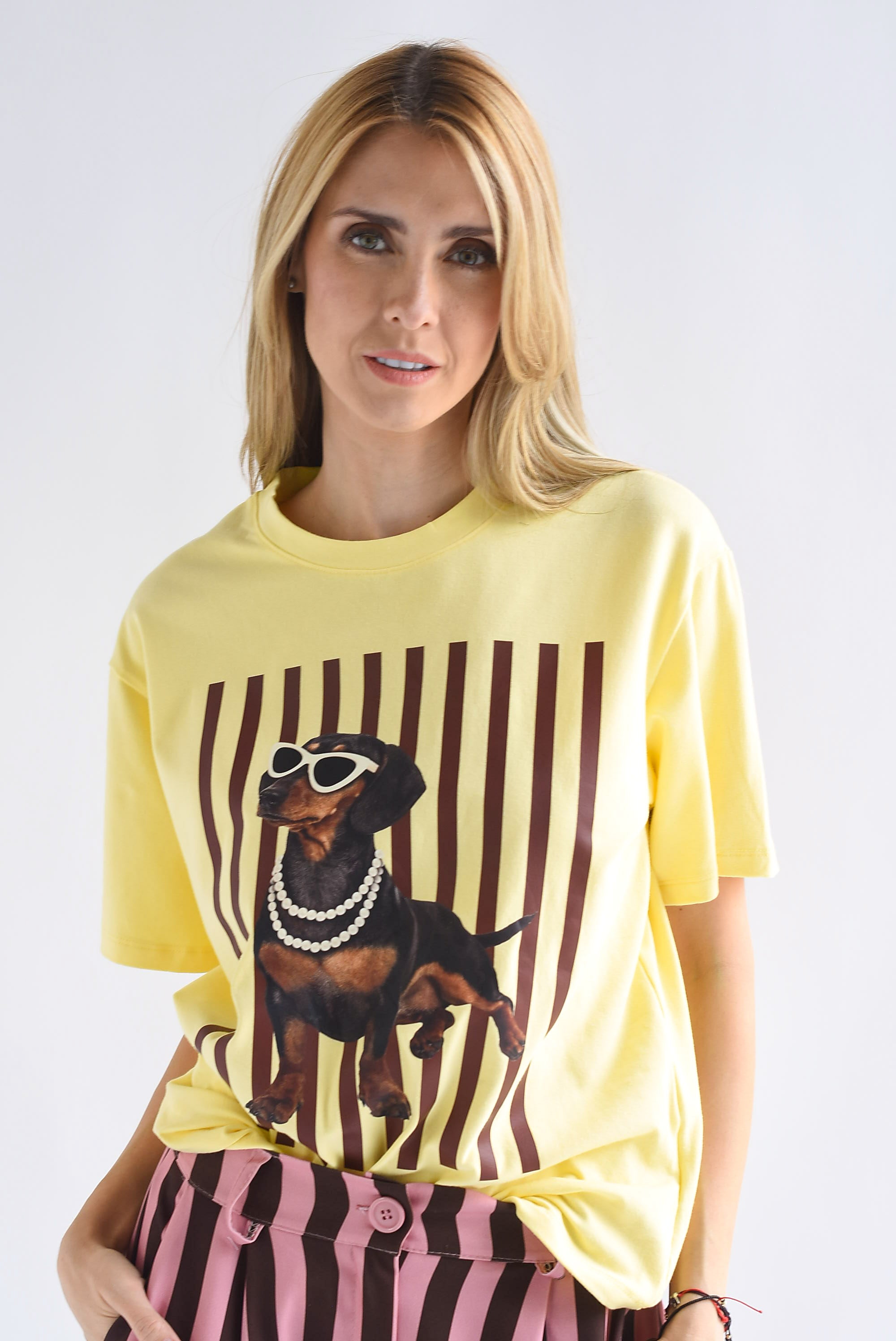 T-Shirt perro collar rayas