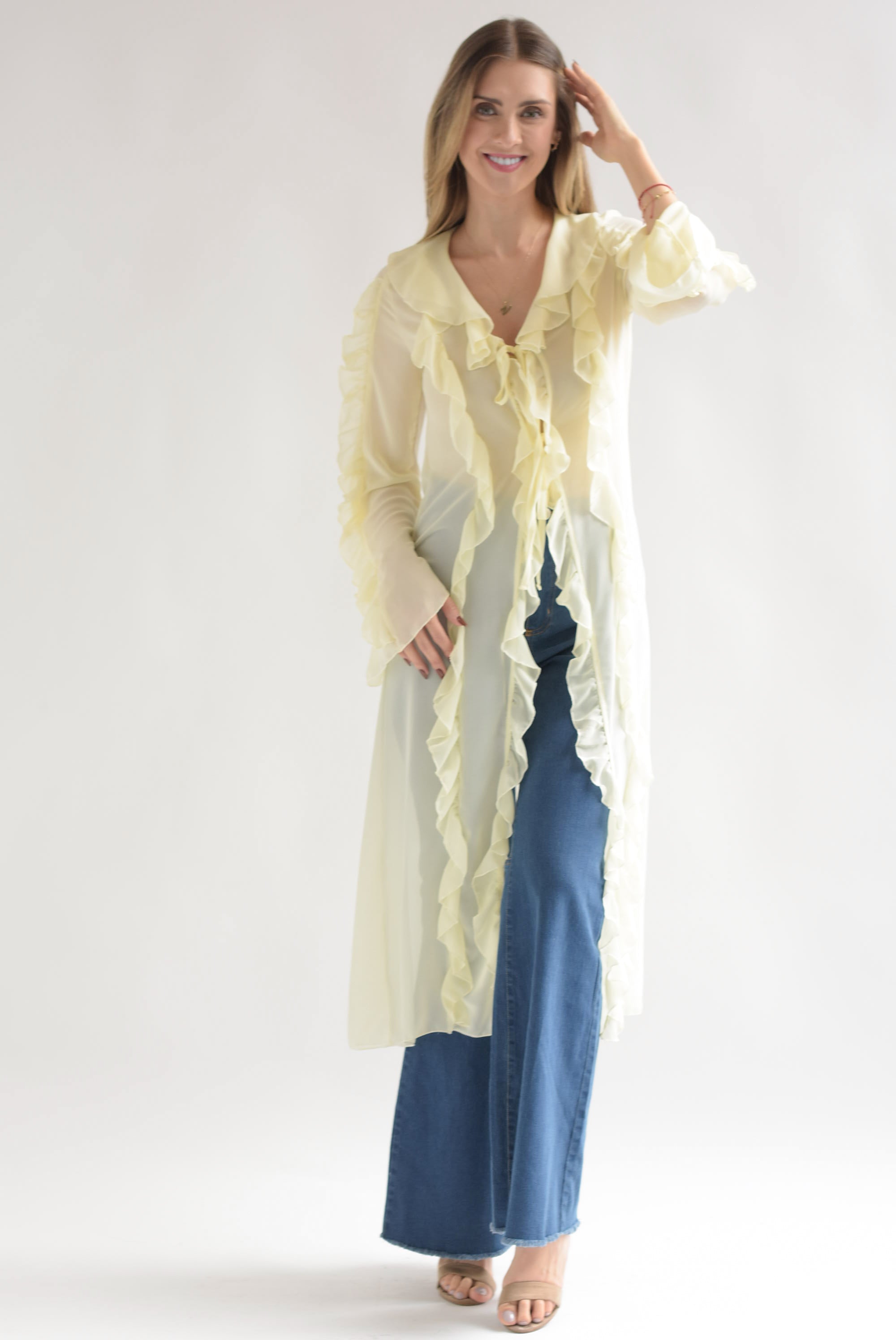 Maxi blusa manga larga olanes Ivory