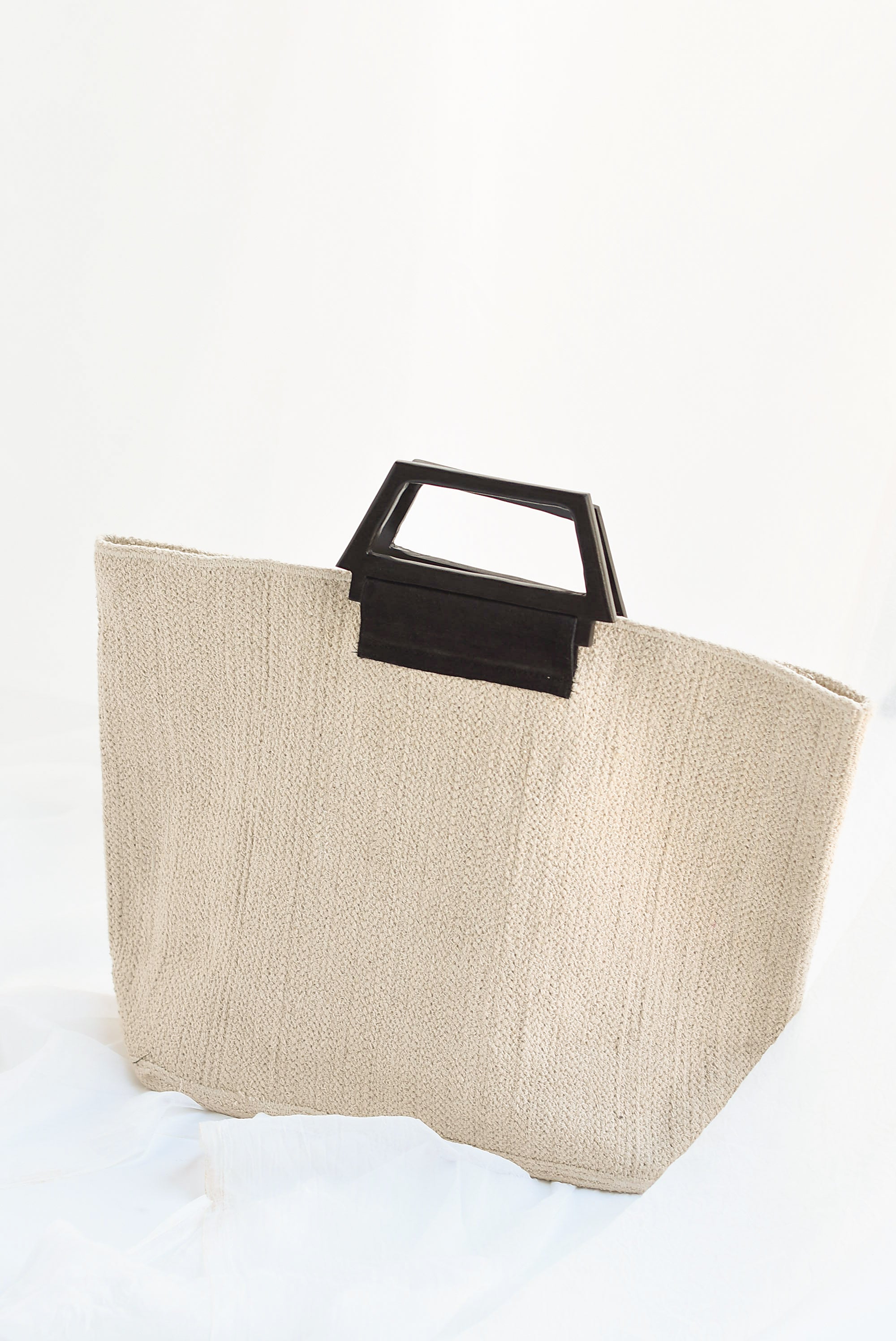 Bolso de playa asa madera Crudo