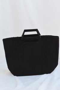 Fashion Styled Bolso de playa asa madera Negro