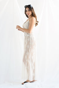 Fashion Styled Vestido largo encaje tulle Ivory