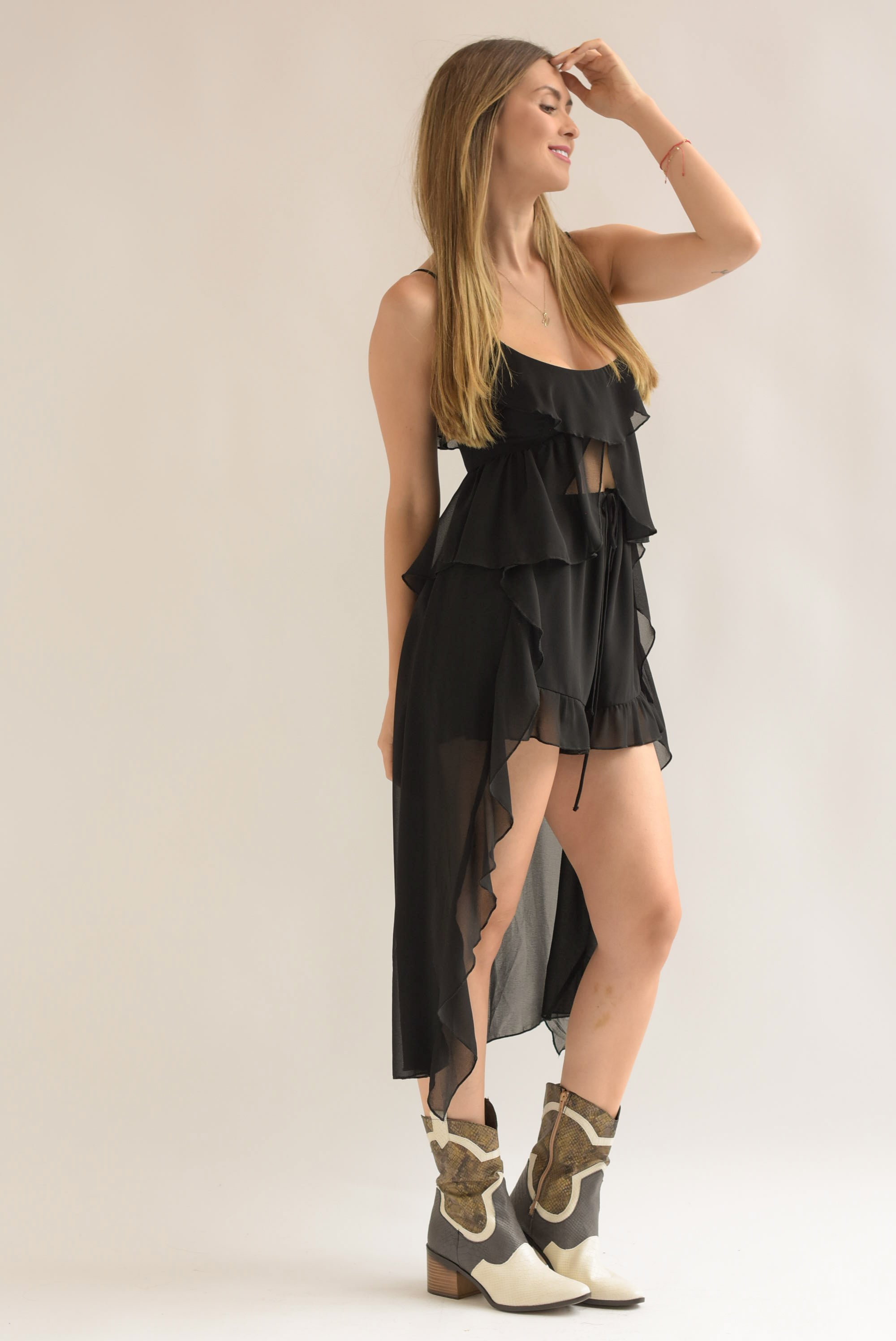 Set Short y Maxi blusa olanes Negro