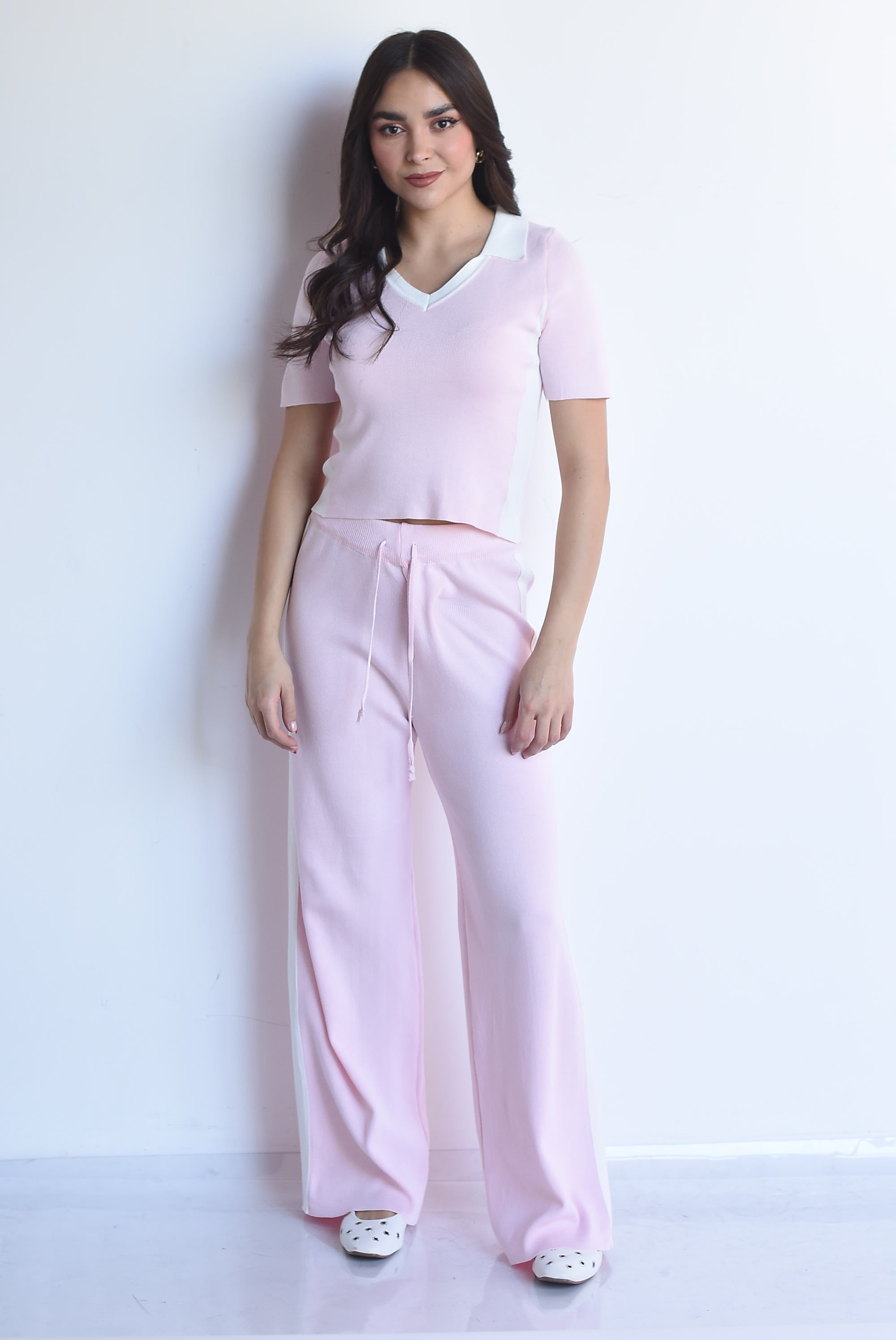 Set Pantalón y Blusa tipo polo track punto