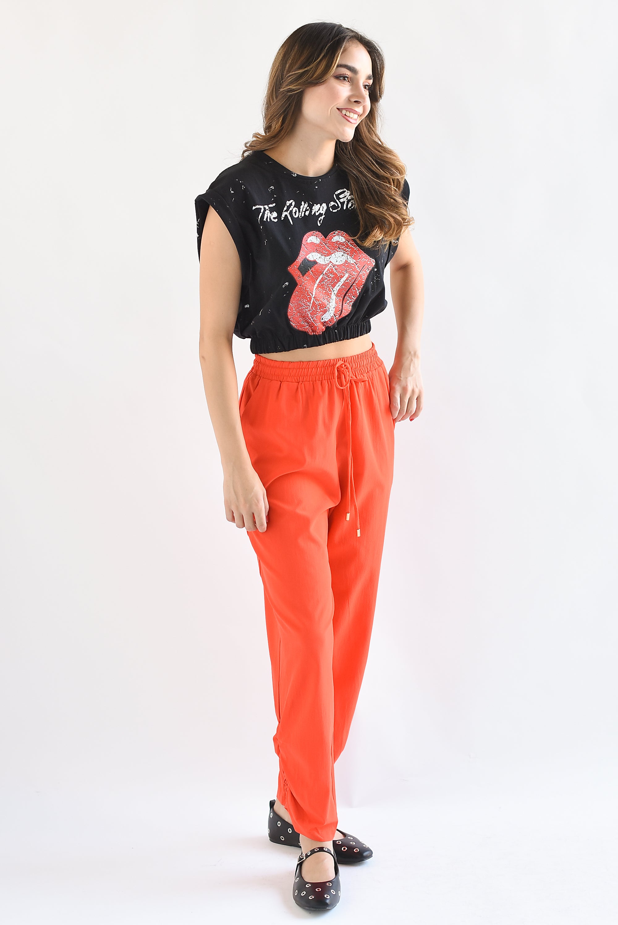 Pantalón simulación jogger Rojo Tomate