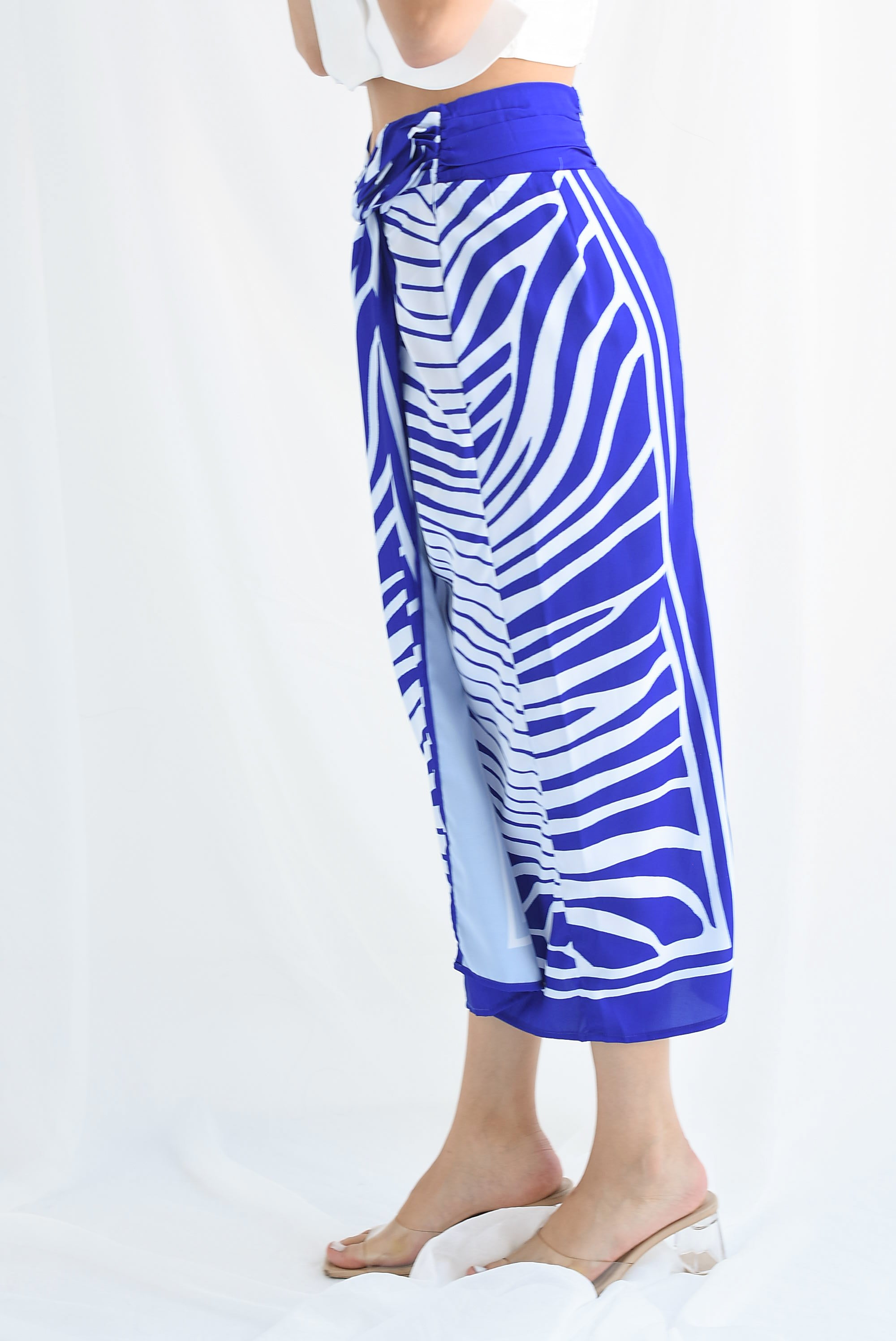 Falda pareo hojas Azul Rey