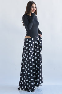 Fashion Styled Body licra manga larga doble Negro