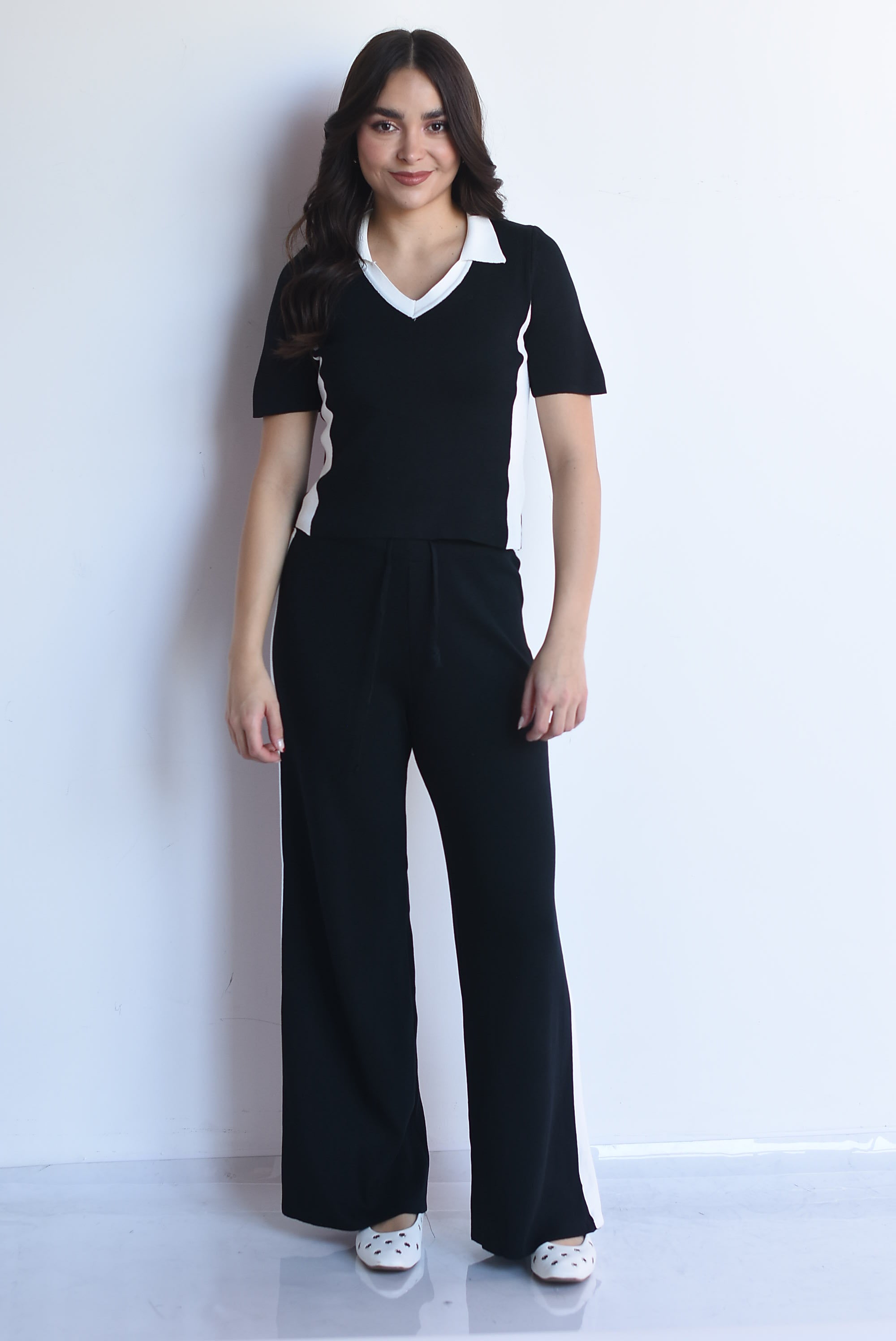 Set Pantalón y Blusa tipo polo track punto