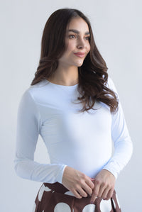 Fashion Styled Body licra manga larga doble Blanco