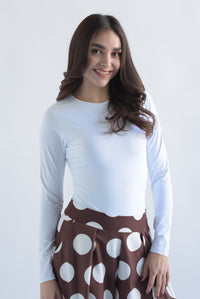 Fashion Styled Body licra manga larga doble Blanco