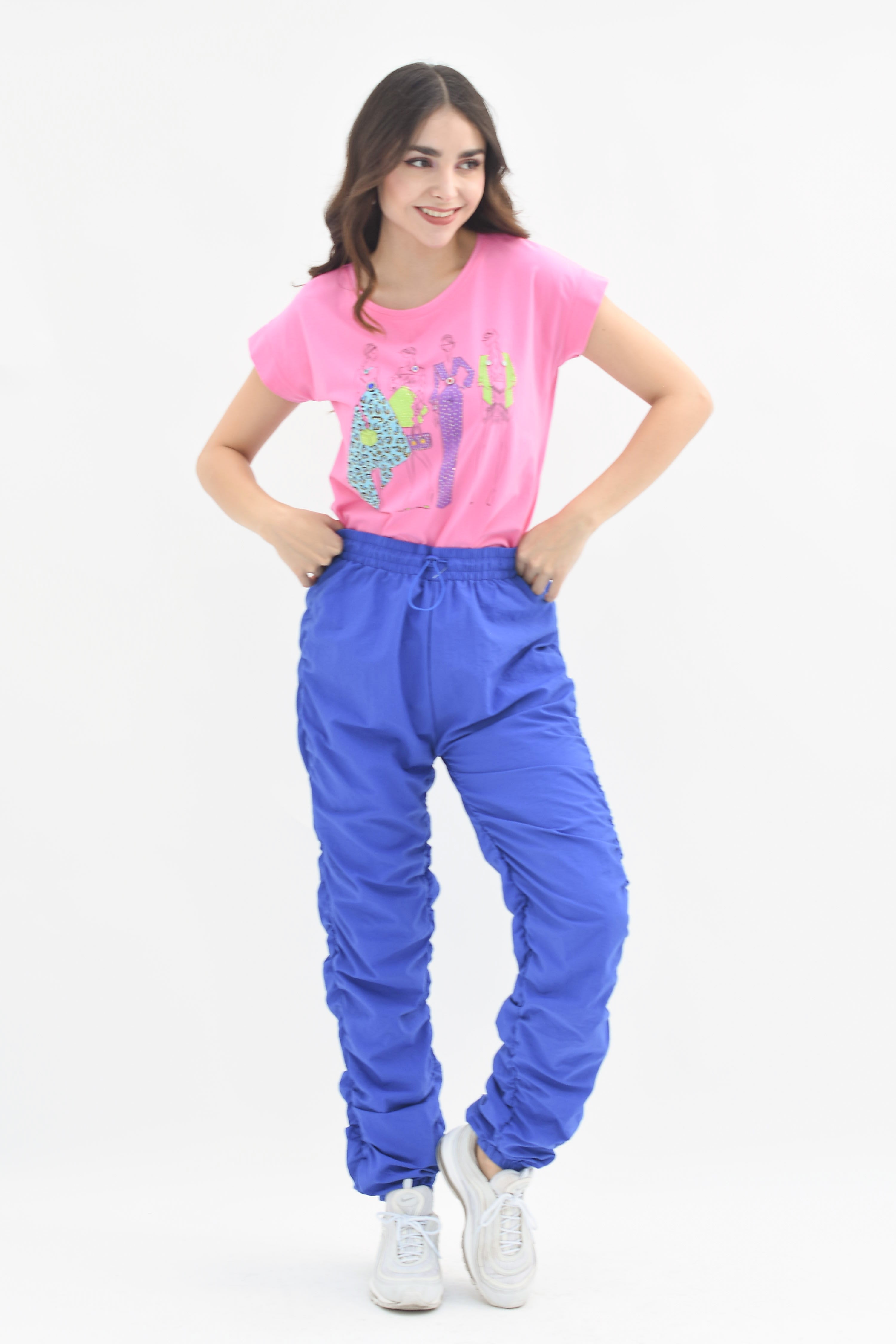 Jogger drapeado Azul Rey