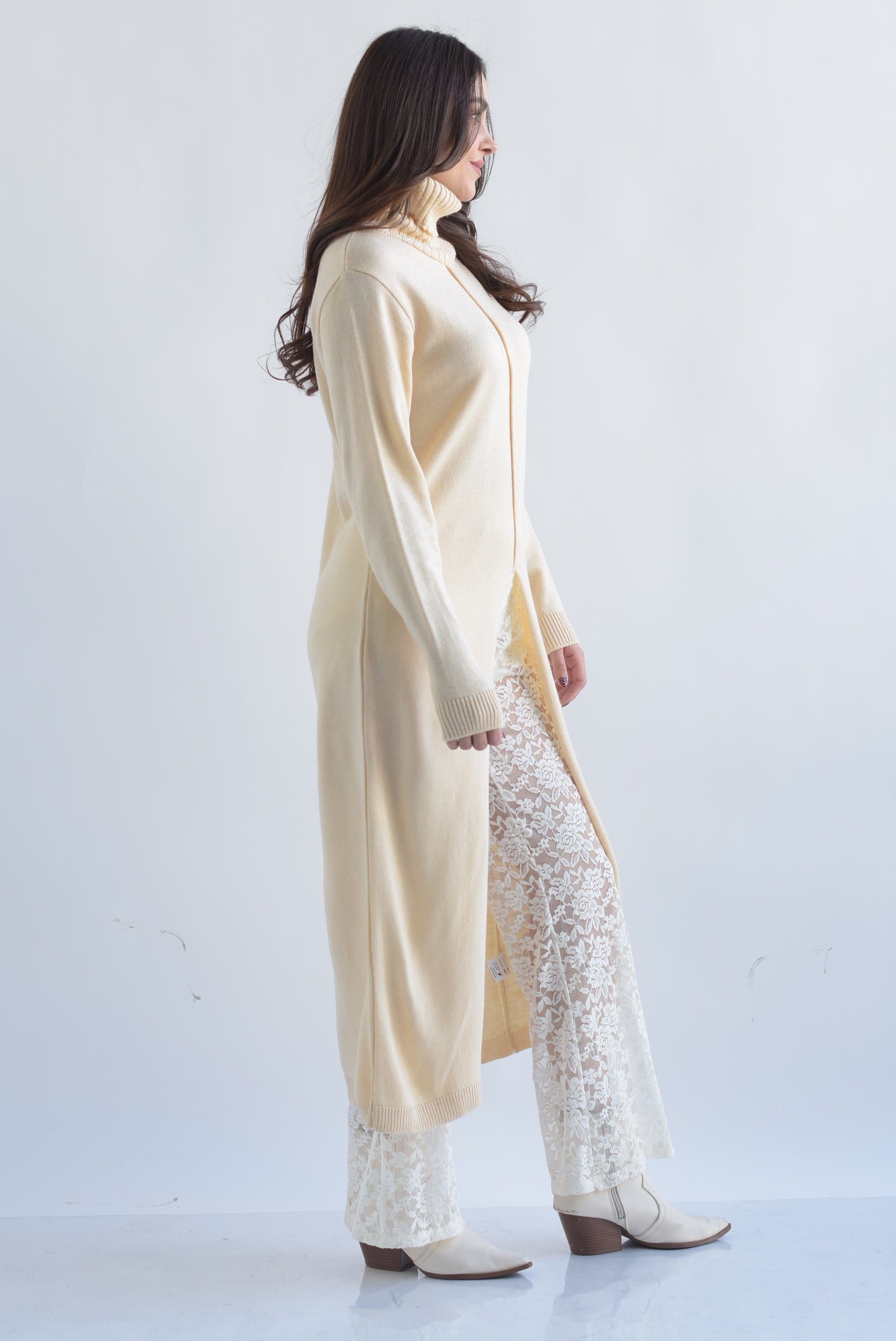 Sweater Maxi cuello Beige