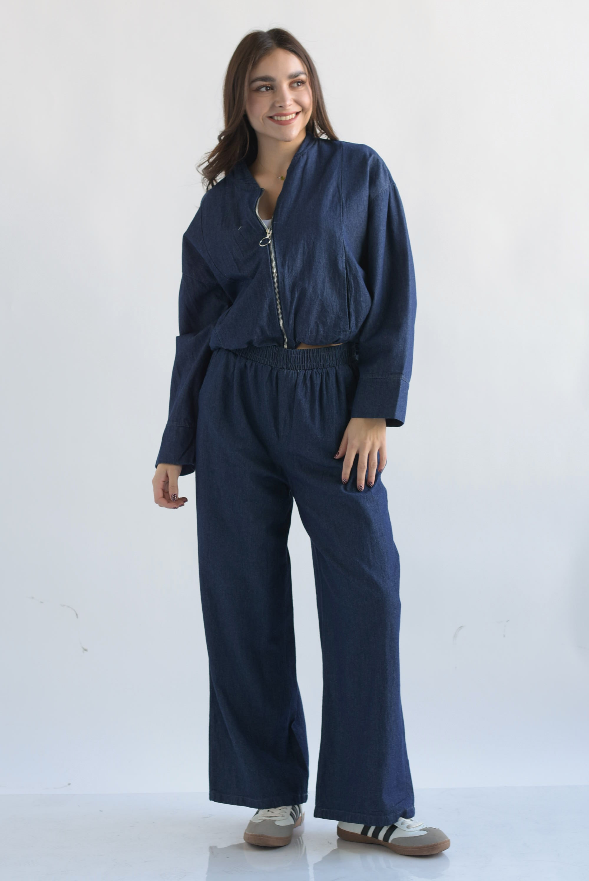 Set Pantalón y Chamarra globo Denim Dark