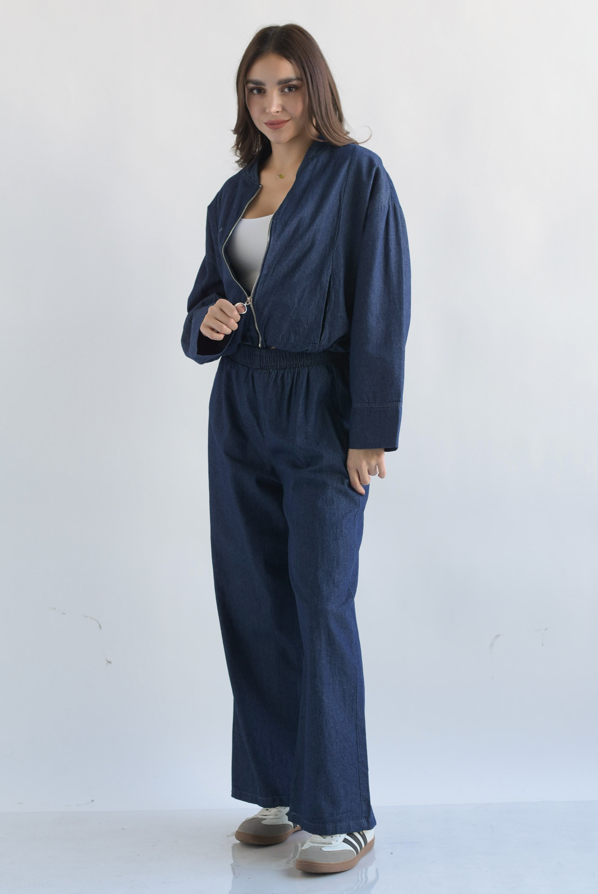 Set Pantalón y Chamarra globo Denim Dark