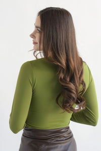 Fashion Styled Body licra manga larga doble Verde Sage