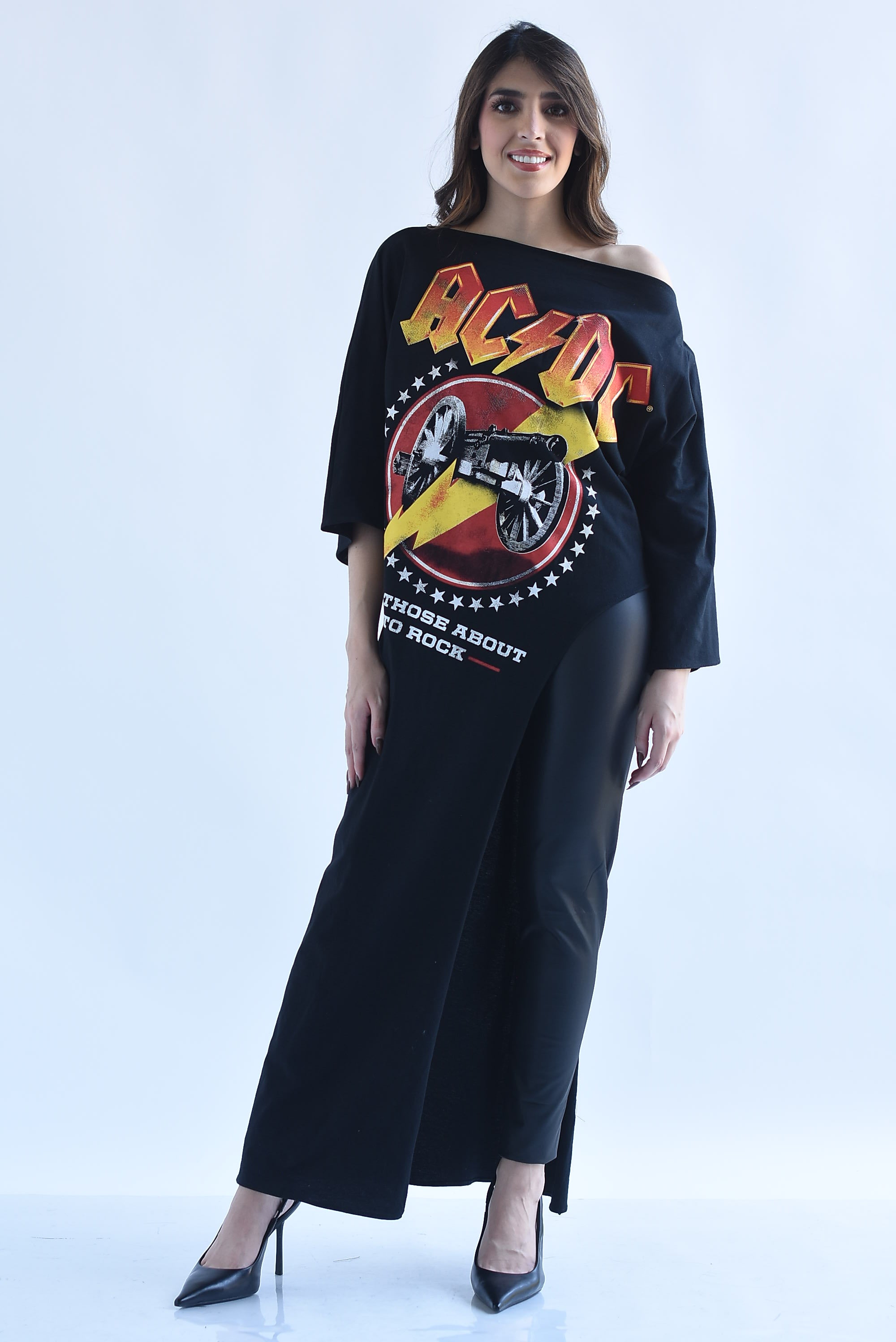 Maxi T-Shirt ACDC asimétrica