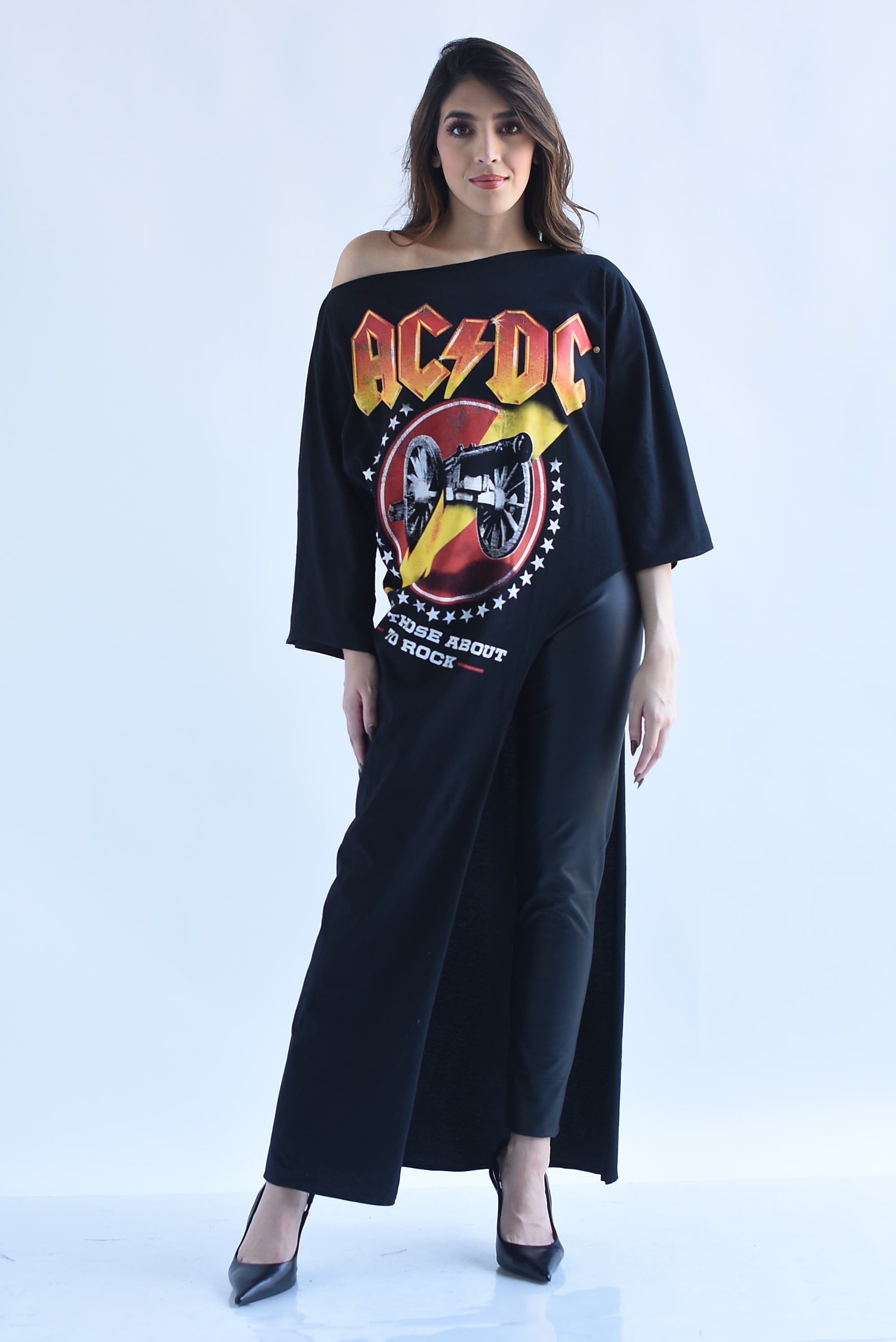 Maxi T-Shirt ACDC asimétrica