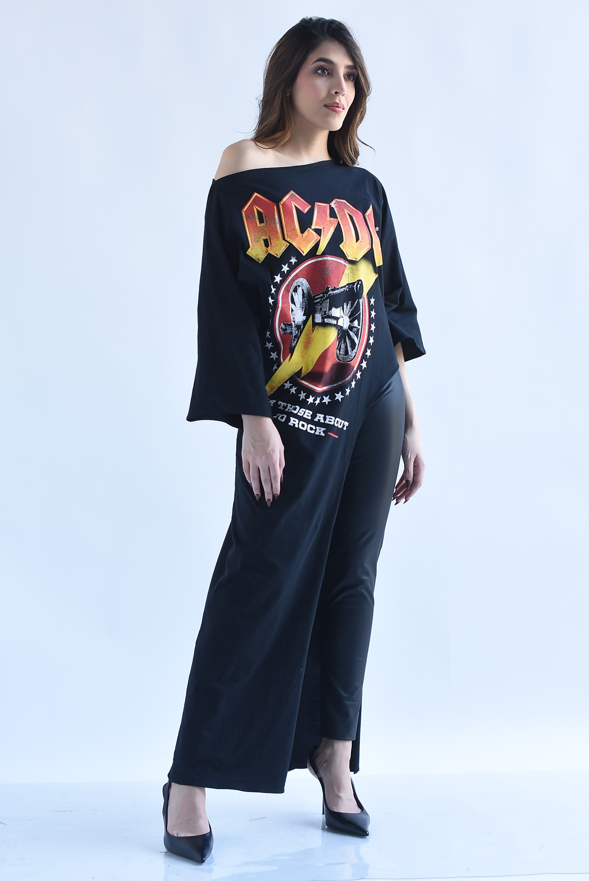 Maxi T-Shirt ACDC asimétrica