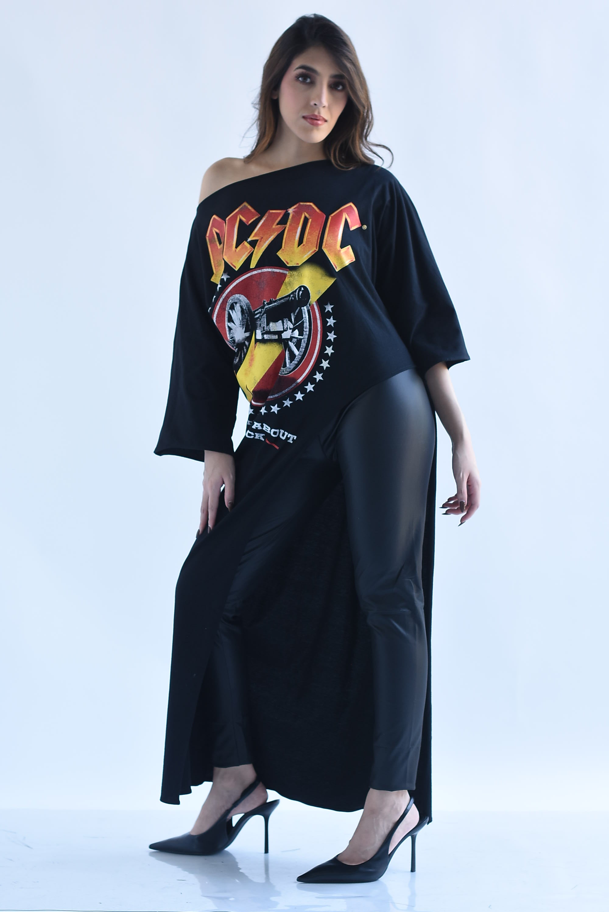 Maxi T-Shirt ACDC asimétrica