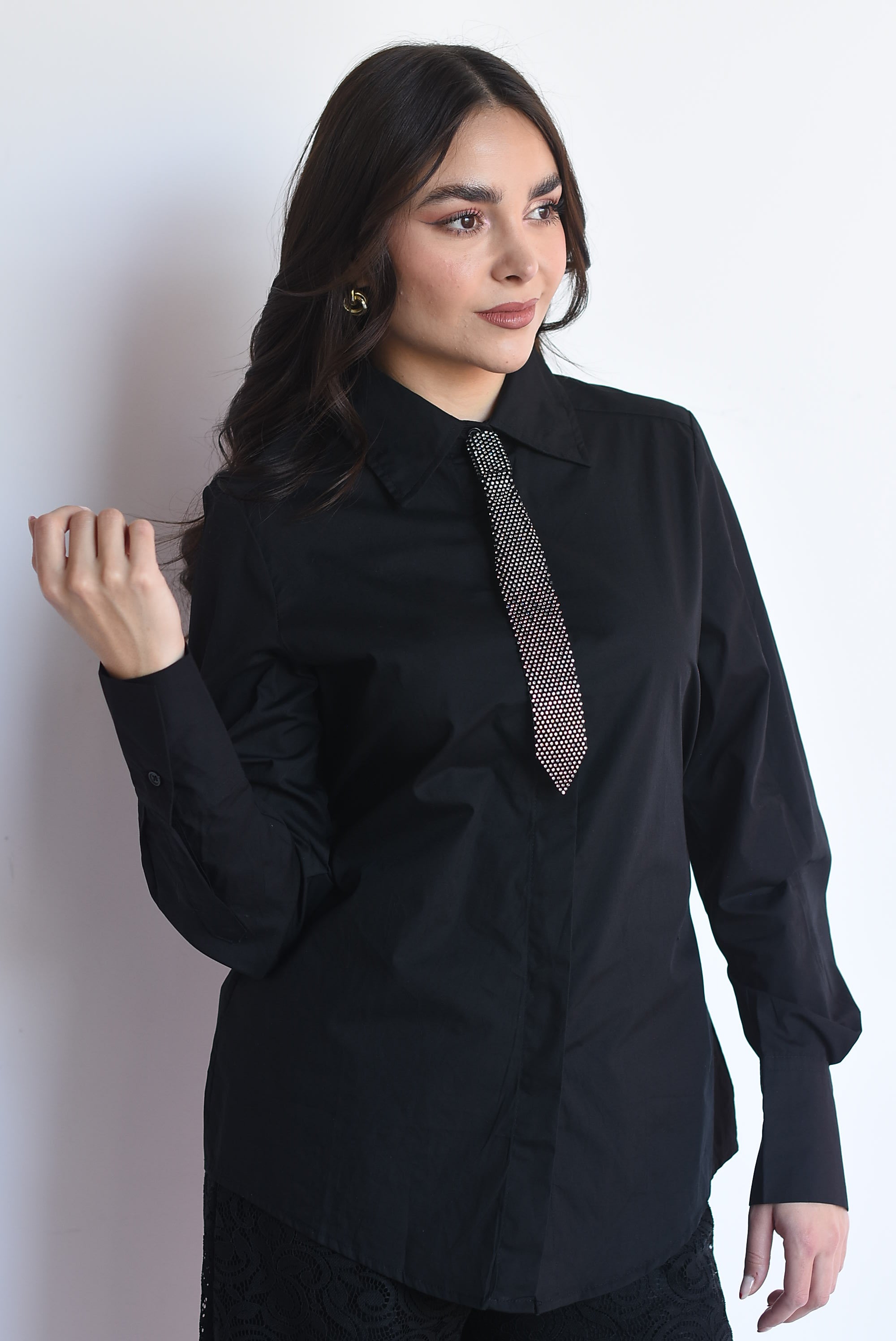 Corbata fishnet brillos