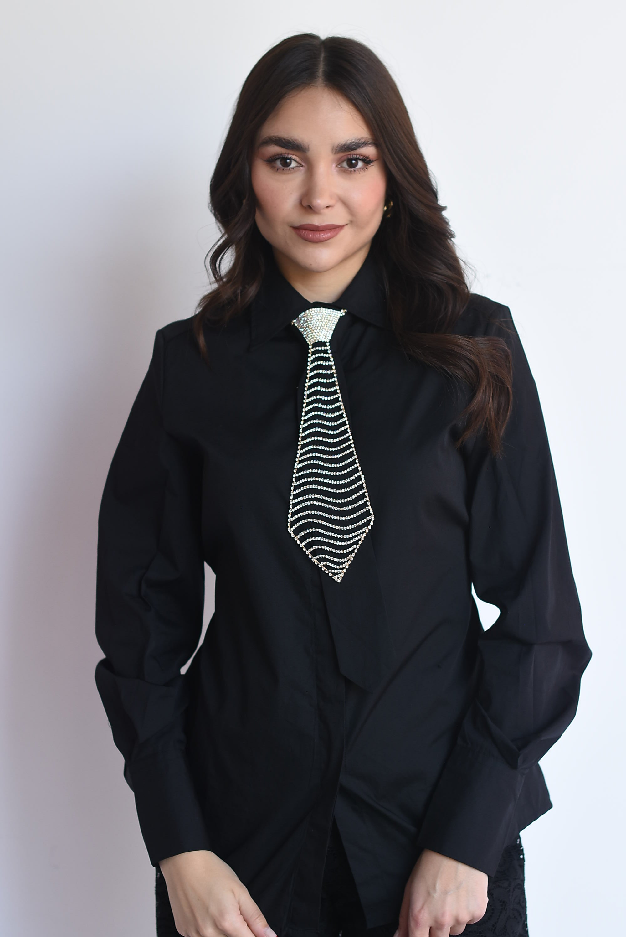 Corbata metálica brillos