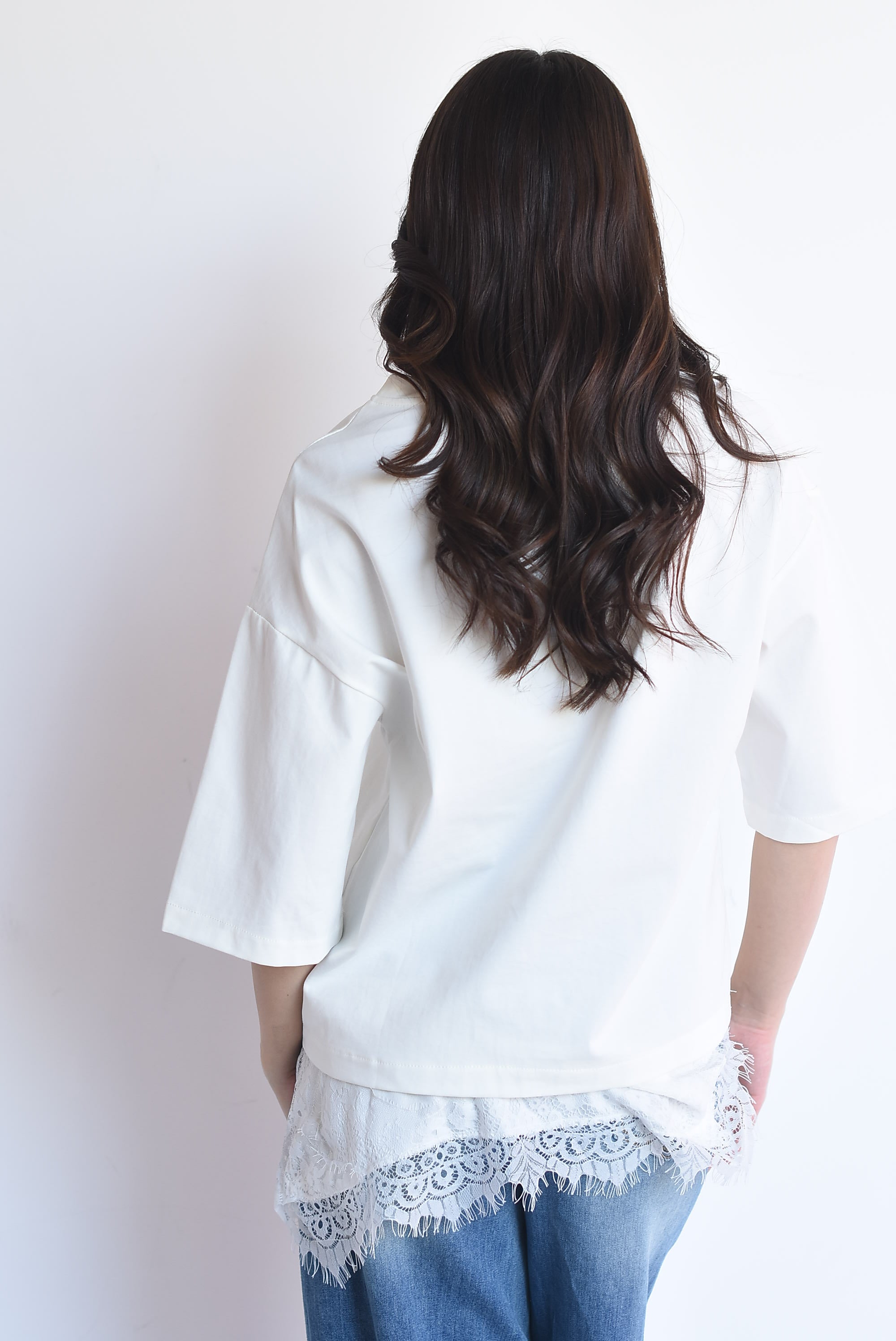 T-shirt dress con lencero asimétrico