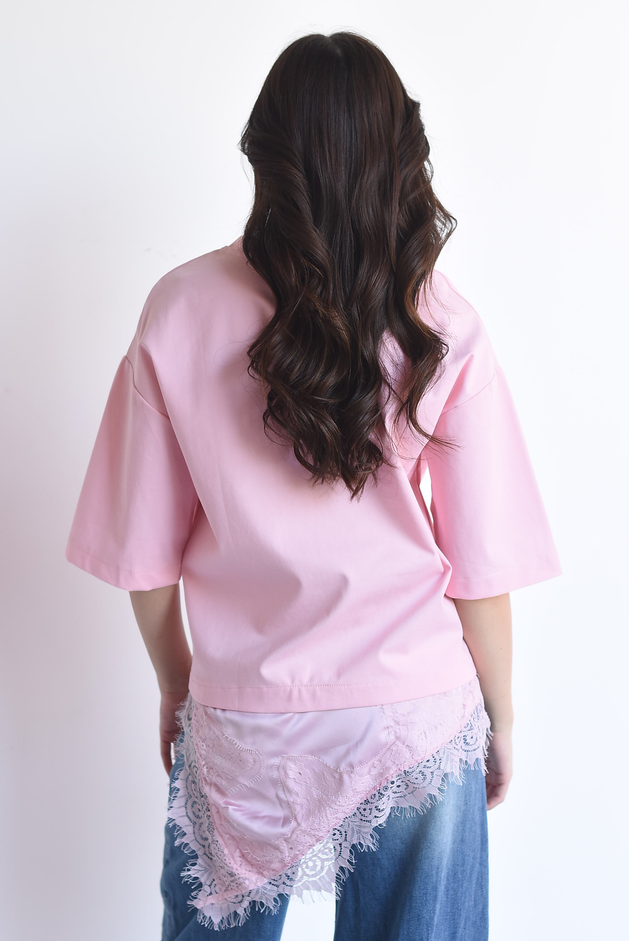 T-shirt dress con lencero asimétrico