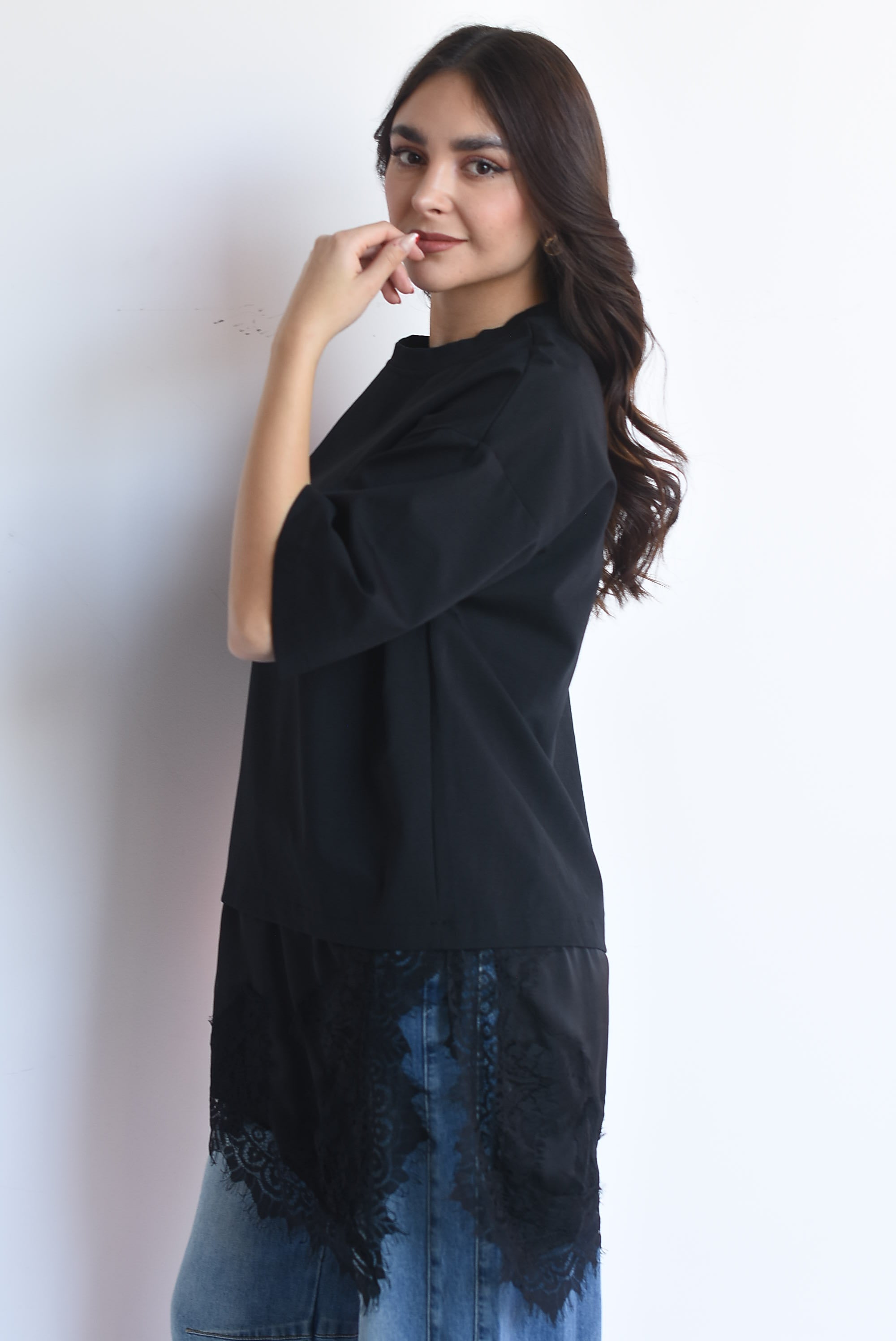 T-shirt dress con lencero asimétrico