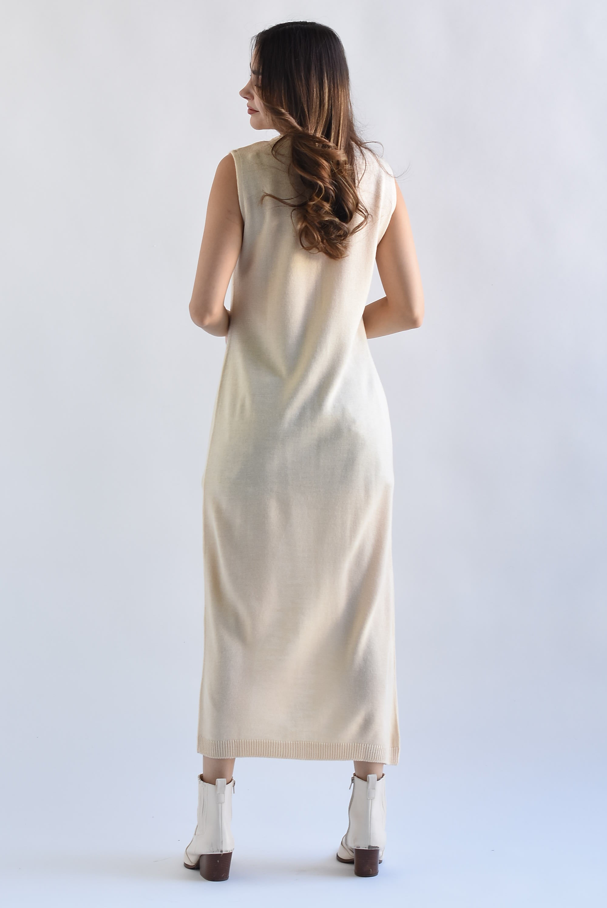 Maxi chaleco Beige