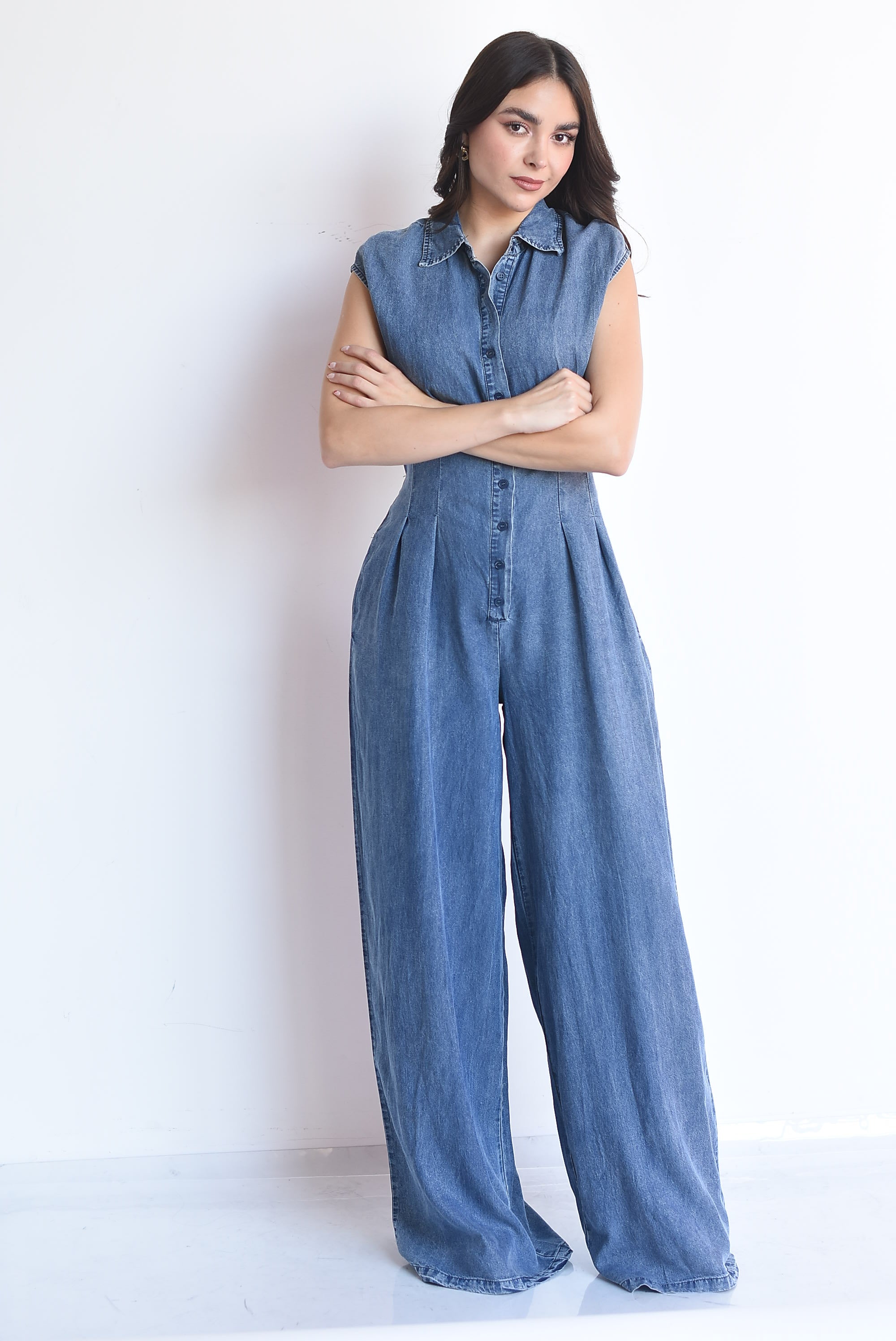 Jumpsuit denim cut-out espalda