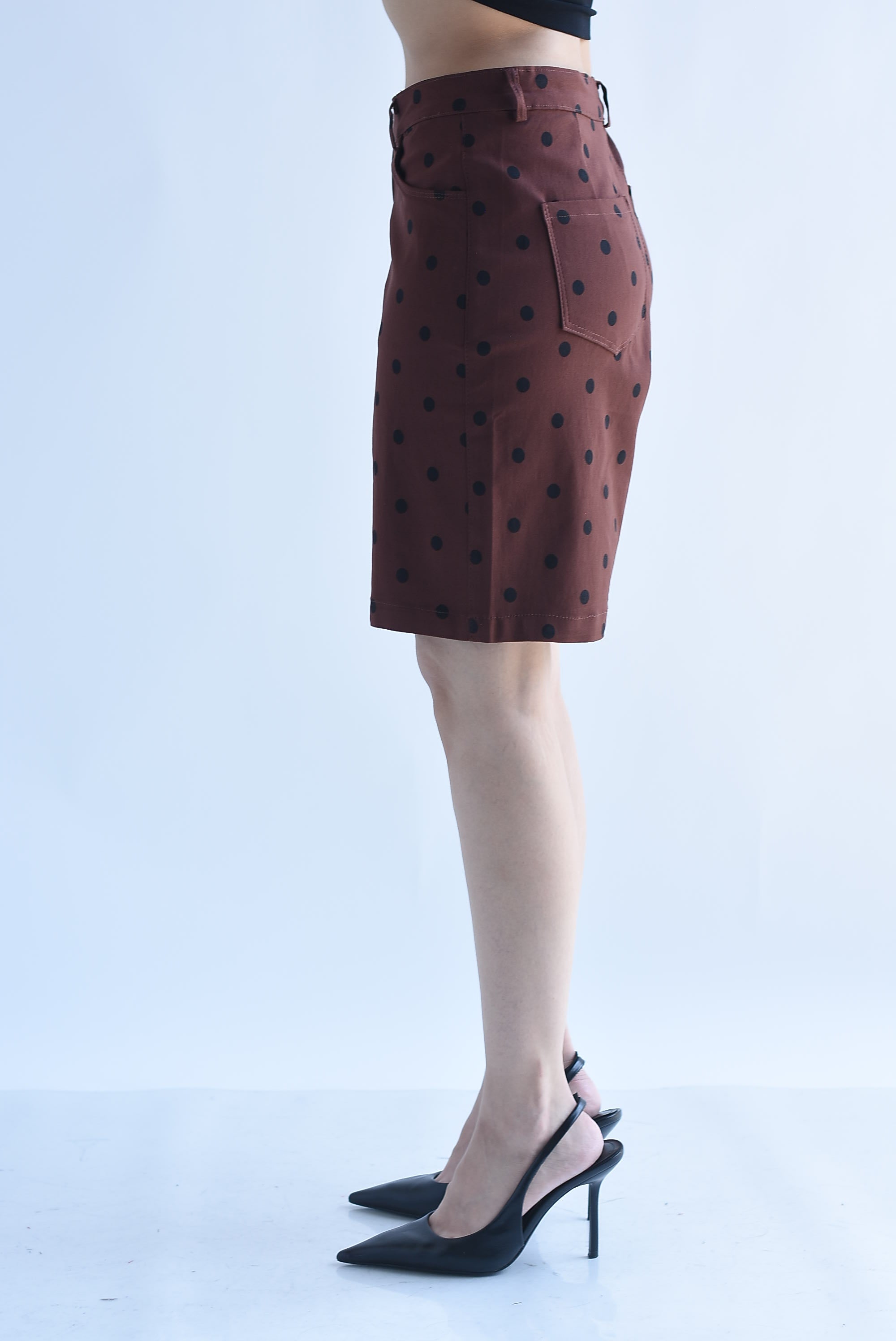 Bermuda wide Denim polka dots