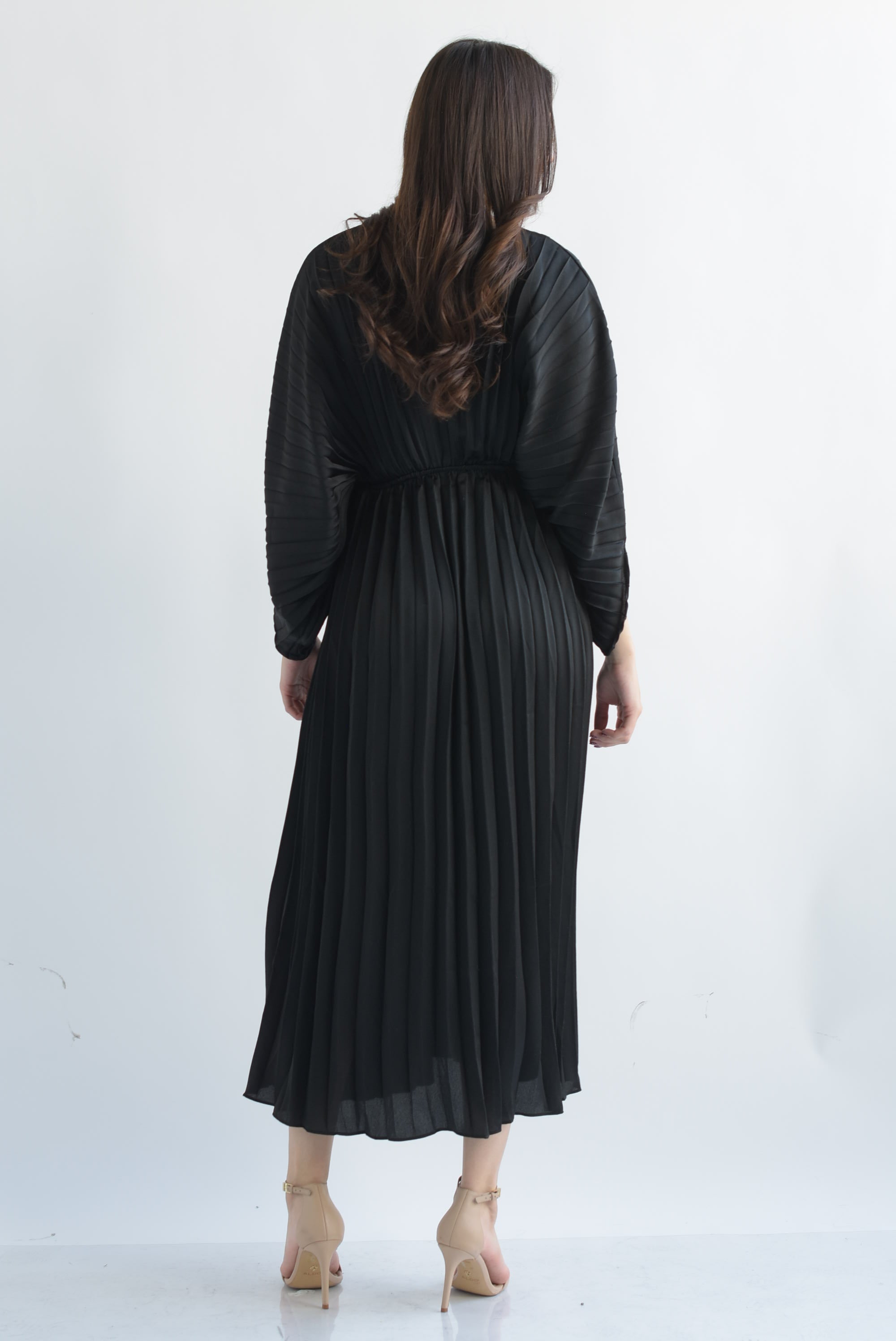 Vestido tablas manga vampiro Negro