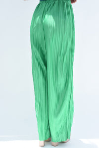 Fashion Styled Pantalón satín plisado Verde
