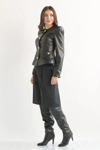 Fashion Styled Bermuda sastre pinzas Negro