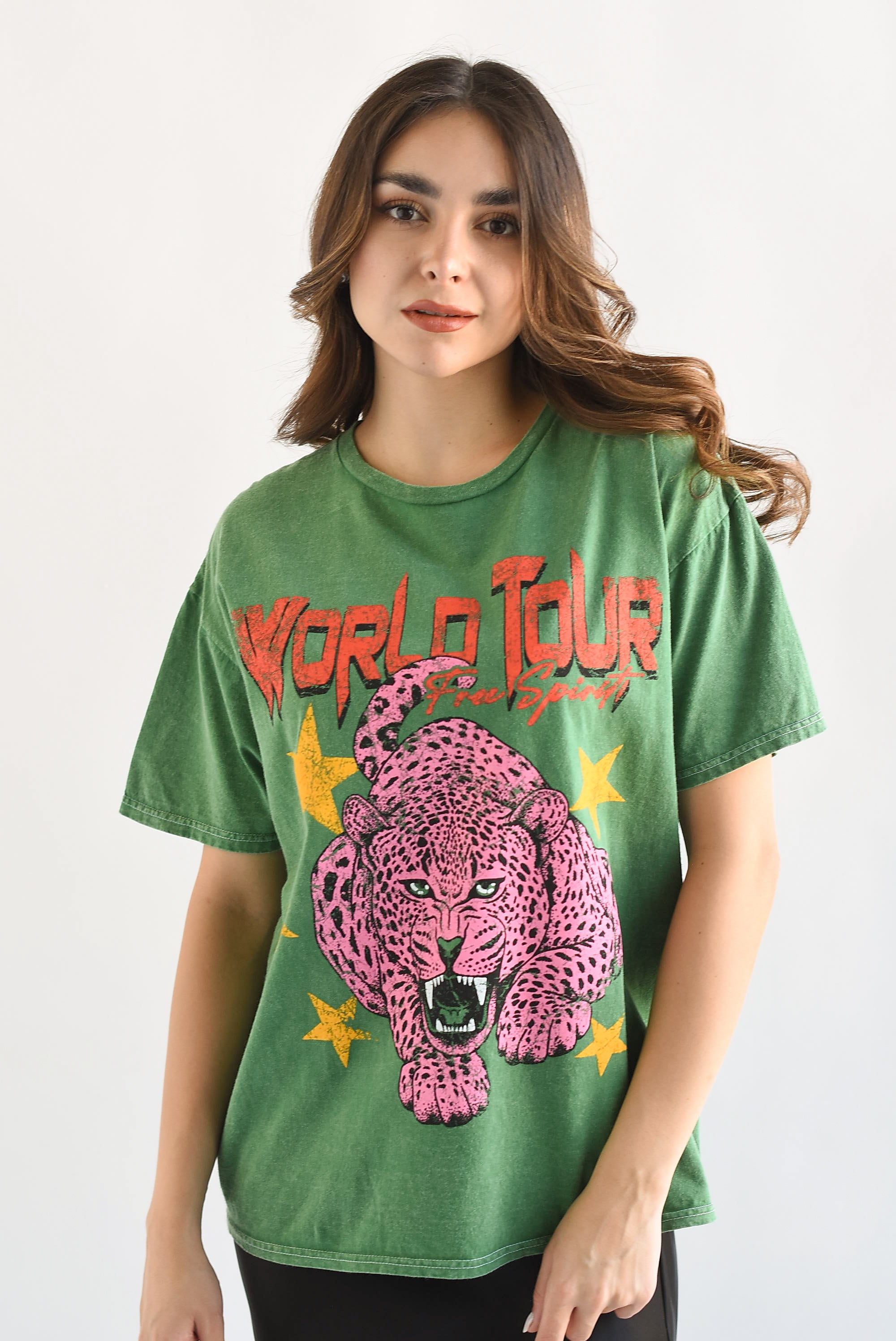 T-Shirt WORDL TOUR Verde