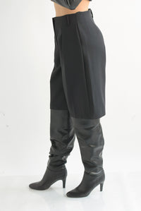 Fashion Styled Bermuda sastre pinzas Negro