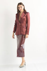 Fashion Styled Falda recta charol Vino