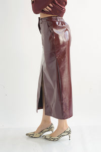 Fashion Styled Falda recta charol Vino