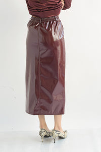 Fashion Styled Falda recta charol Vino