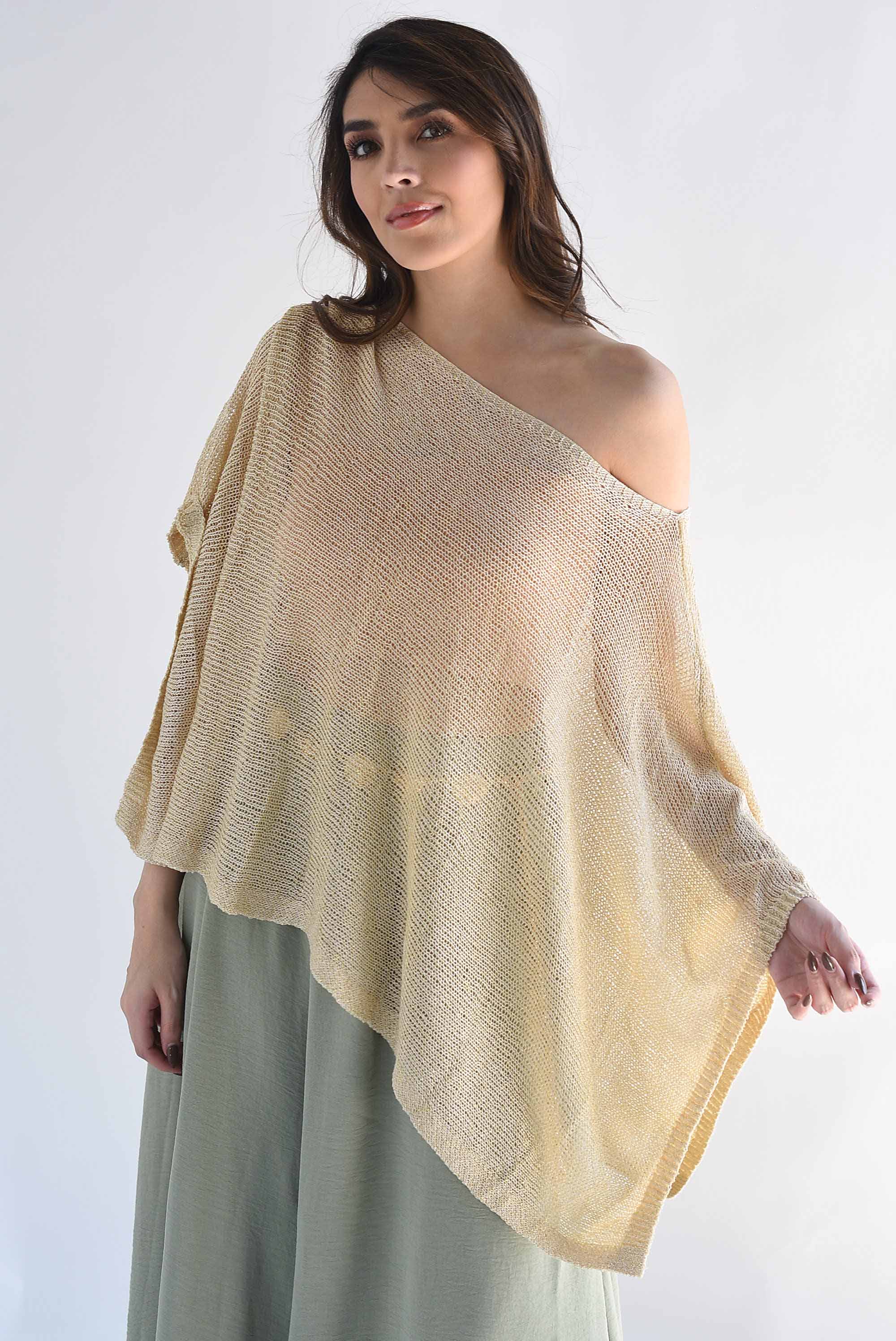 Capa poncho hilo metalizado