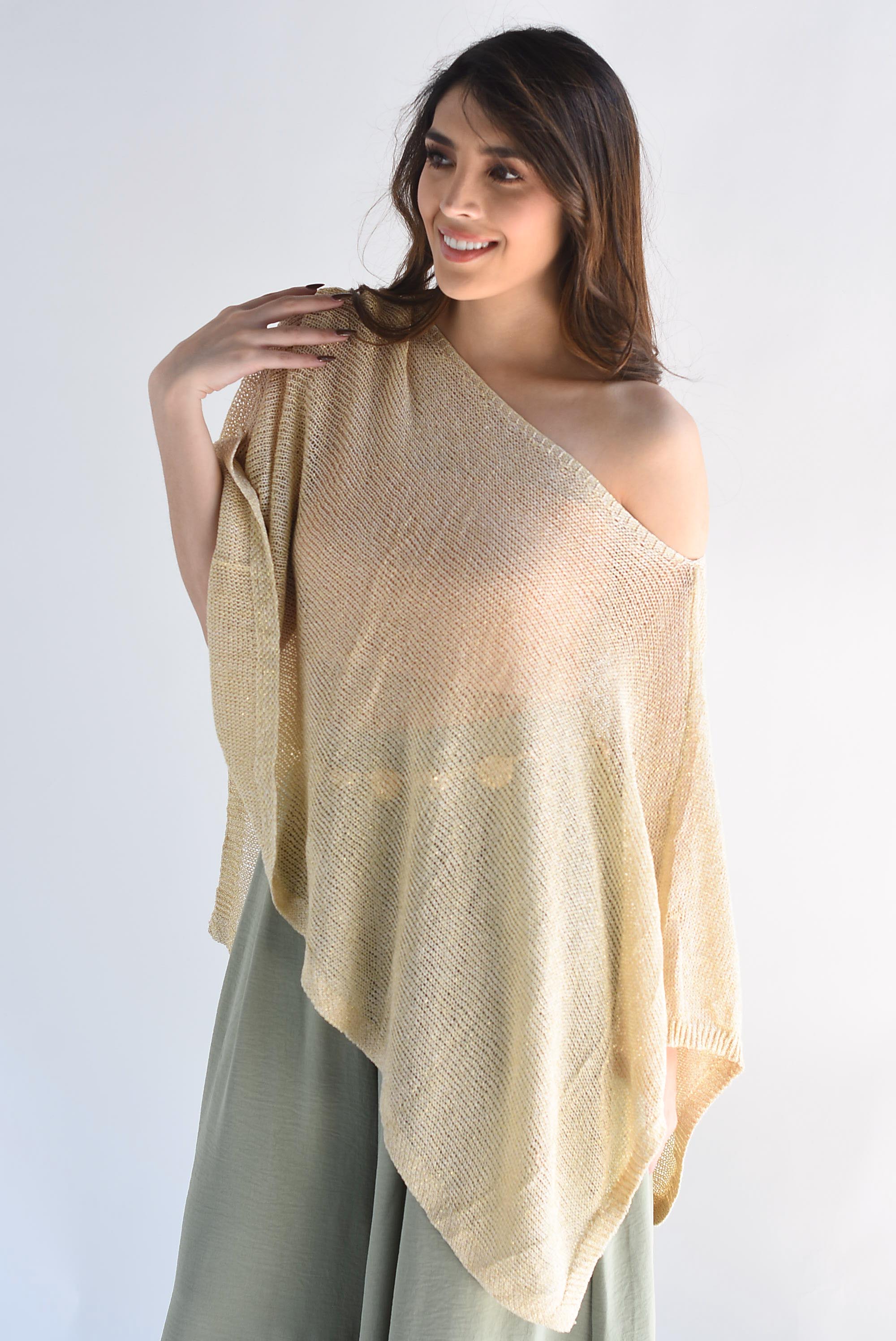 Capa poncho hilo metalizado