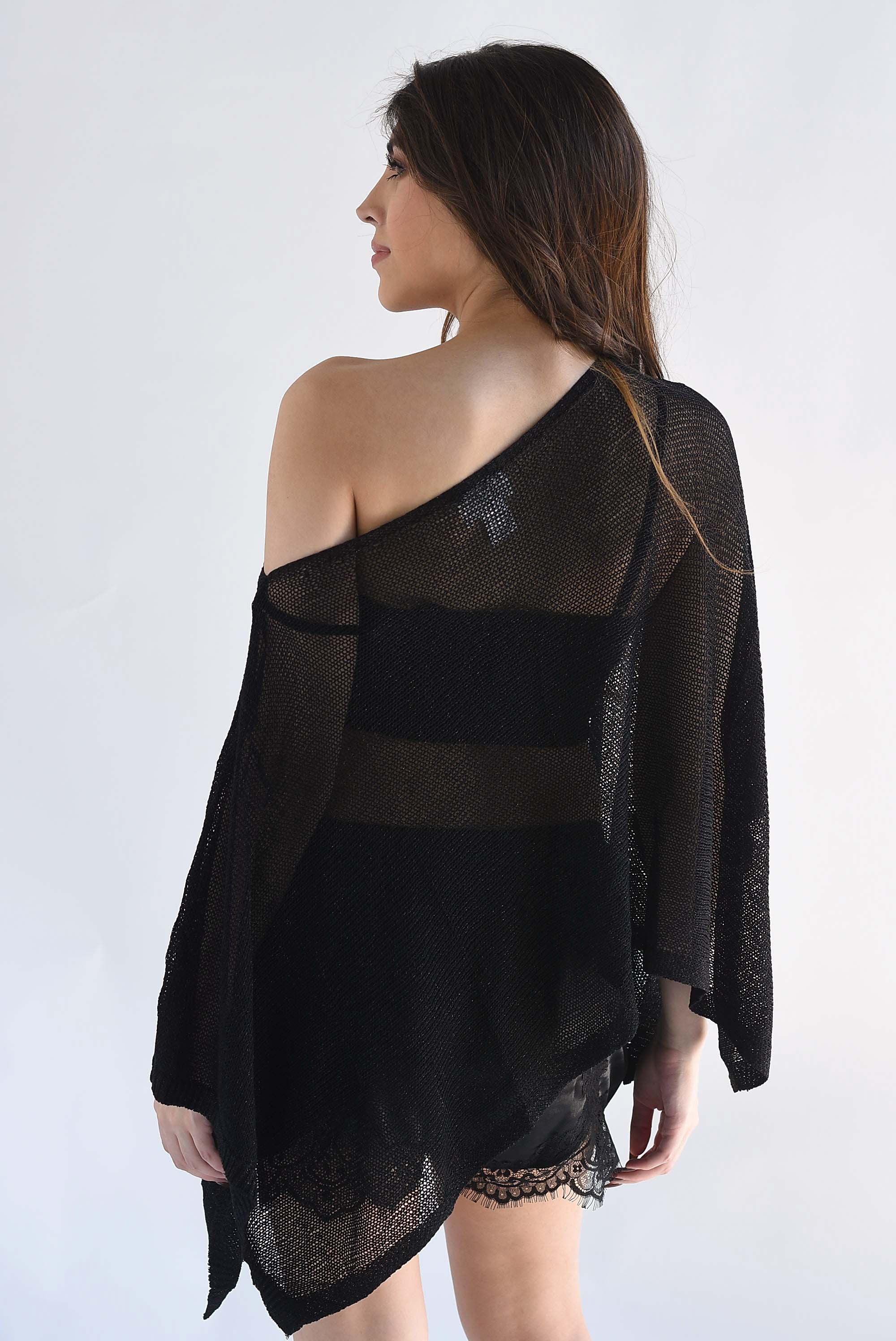 Capa poncho hilo metalizado