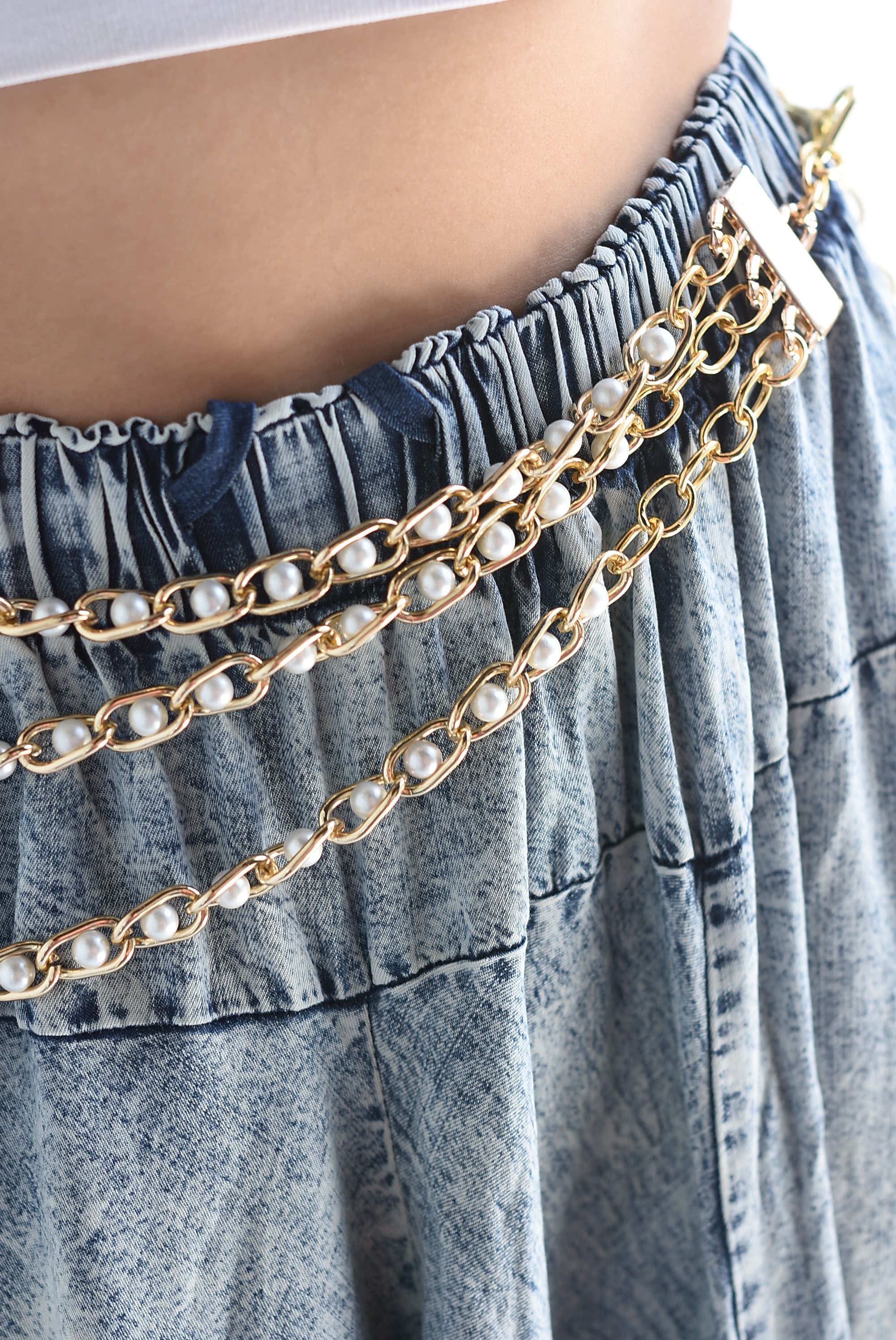 Collar 3 cadenas perlas