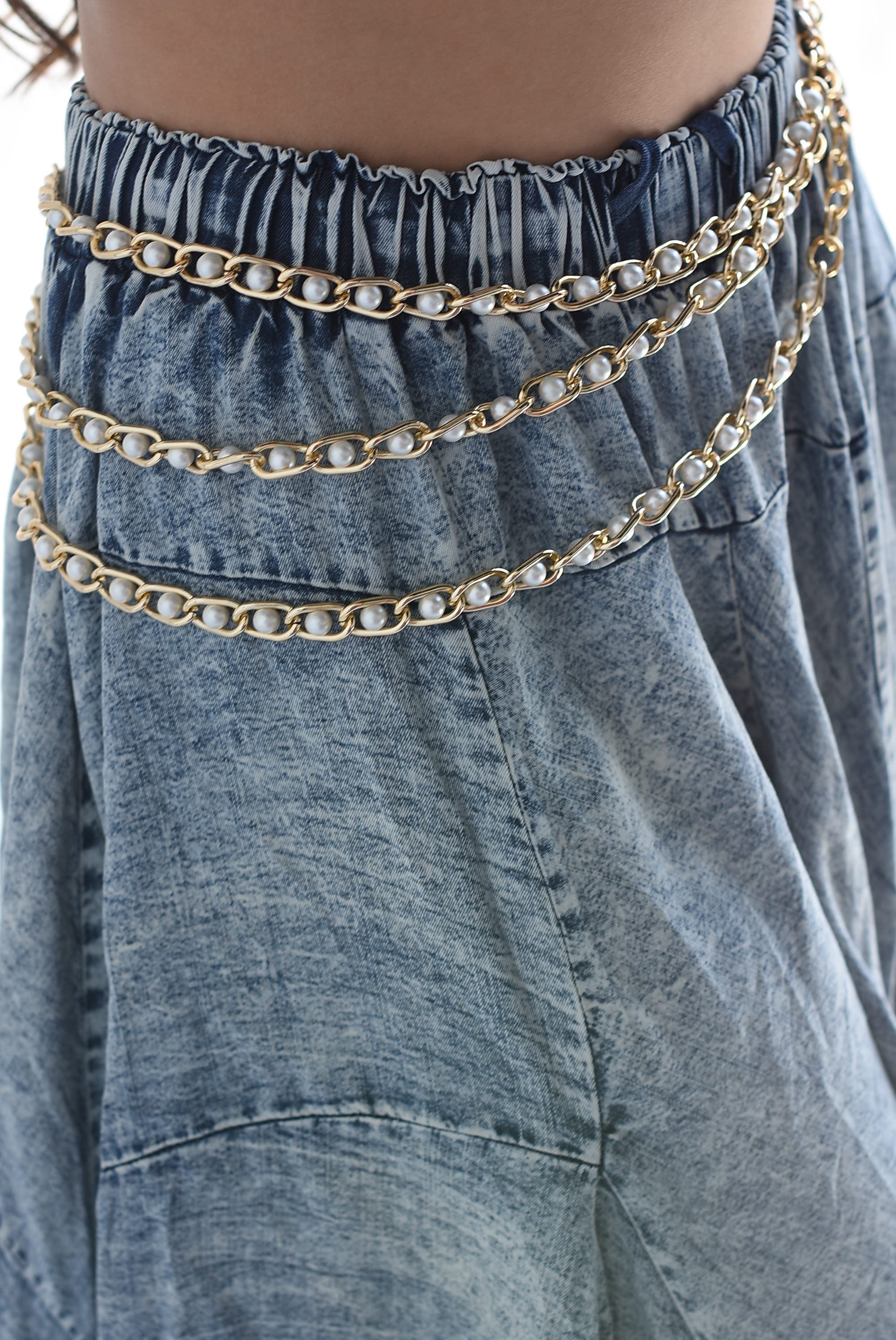 Collar 3 cadenas perlas