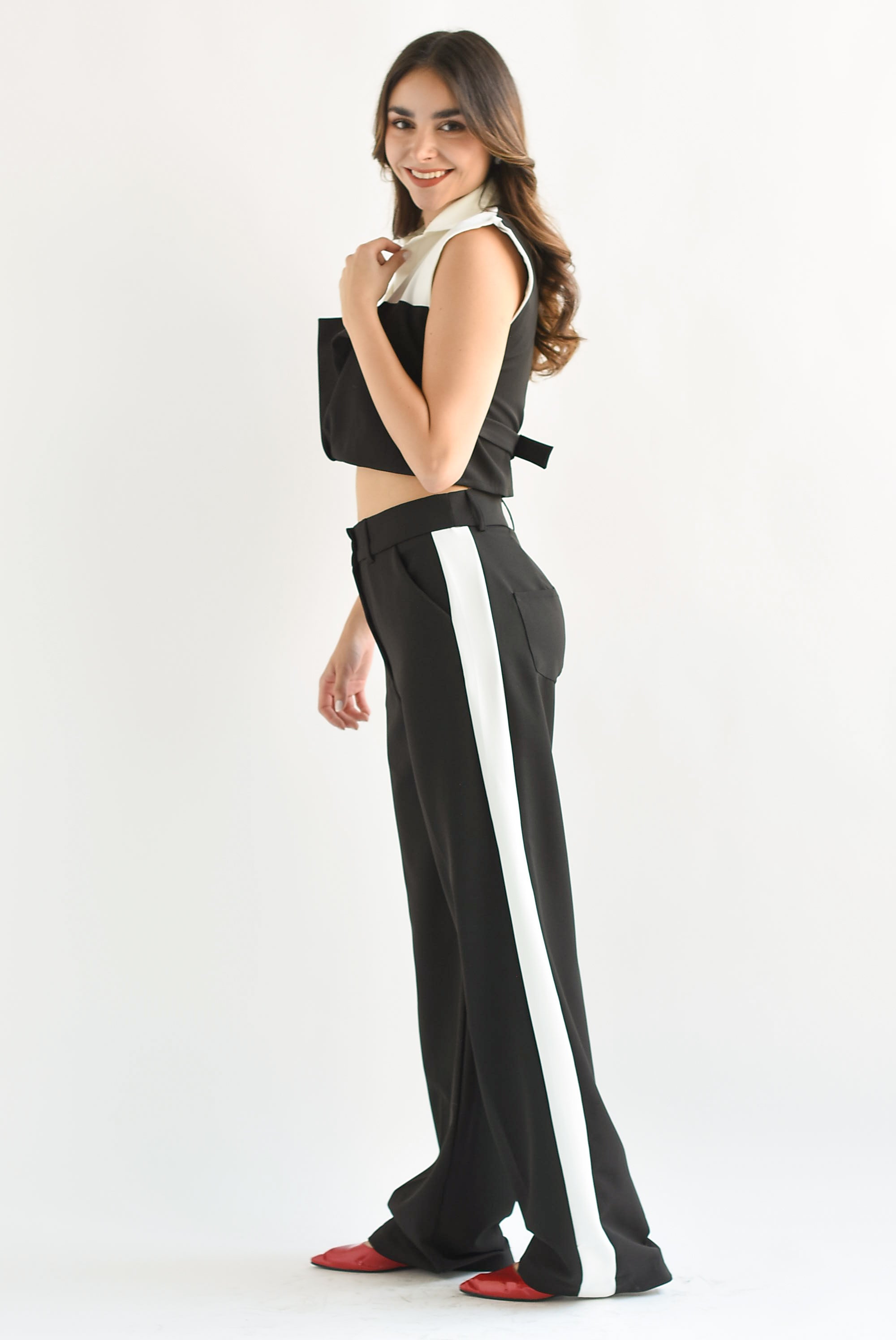 Set Pantalón y Blusa chaleco Negro