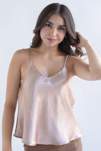 Fashion Styled Top lencero escote V Champagne